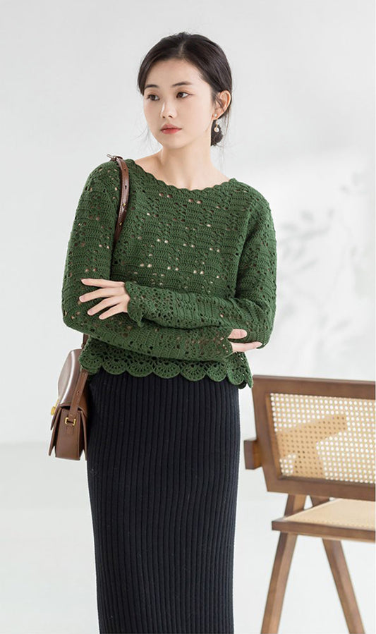 Jianshu Bell Sleeve Sweater Crochet Kit