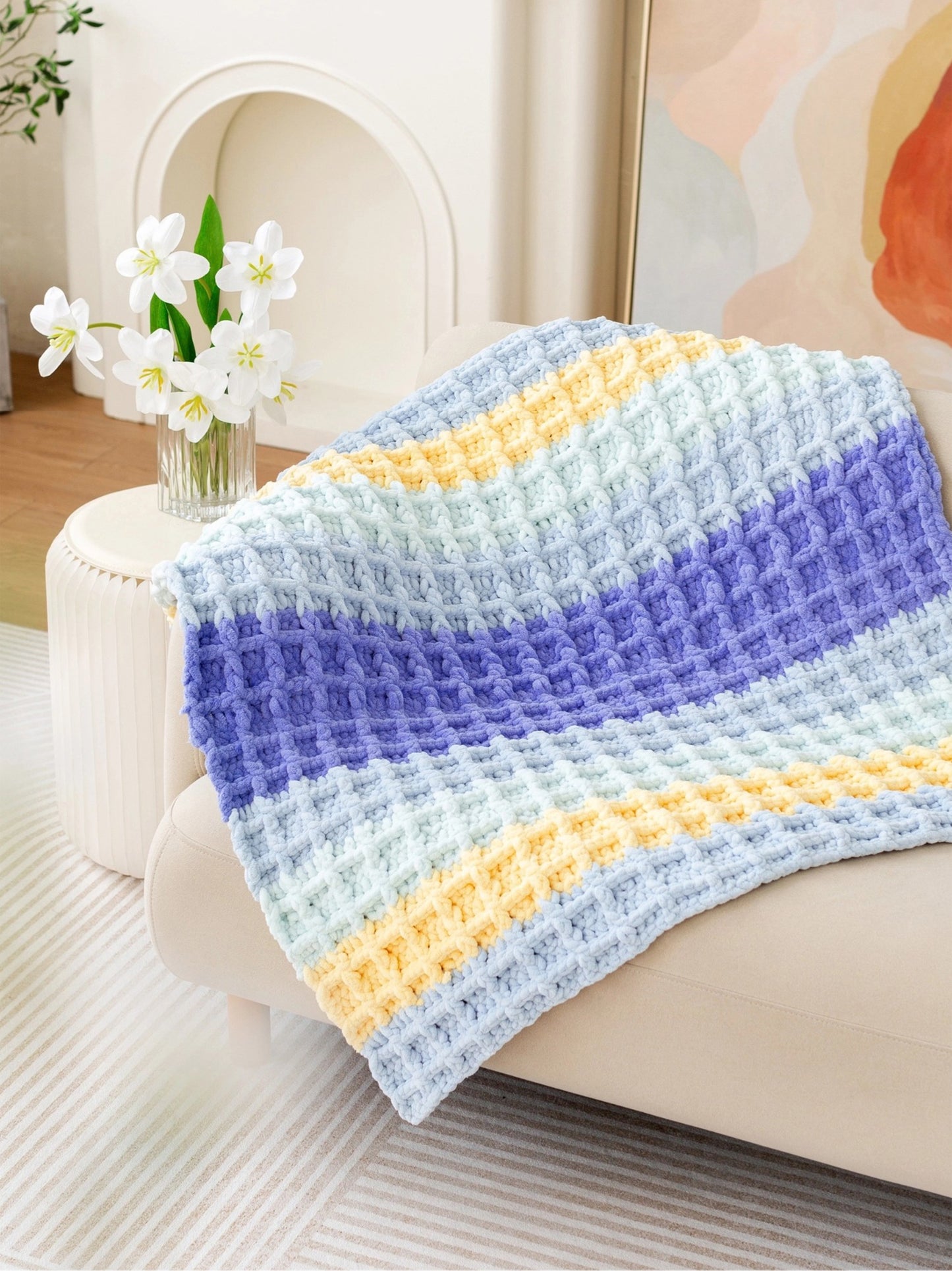 Waffle Blanket Crochet Pattern