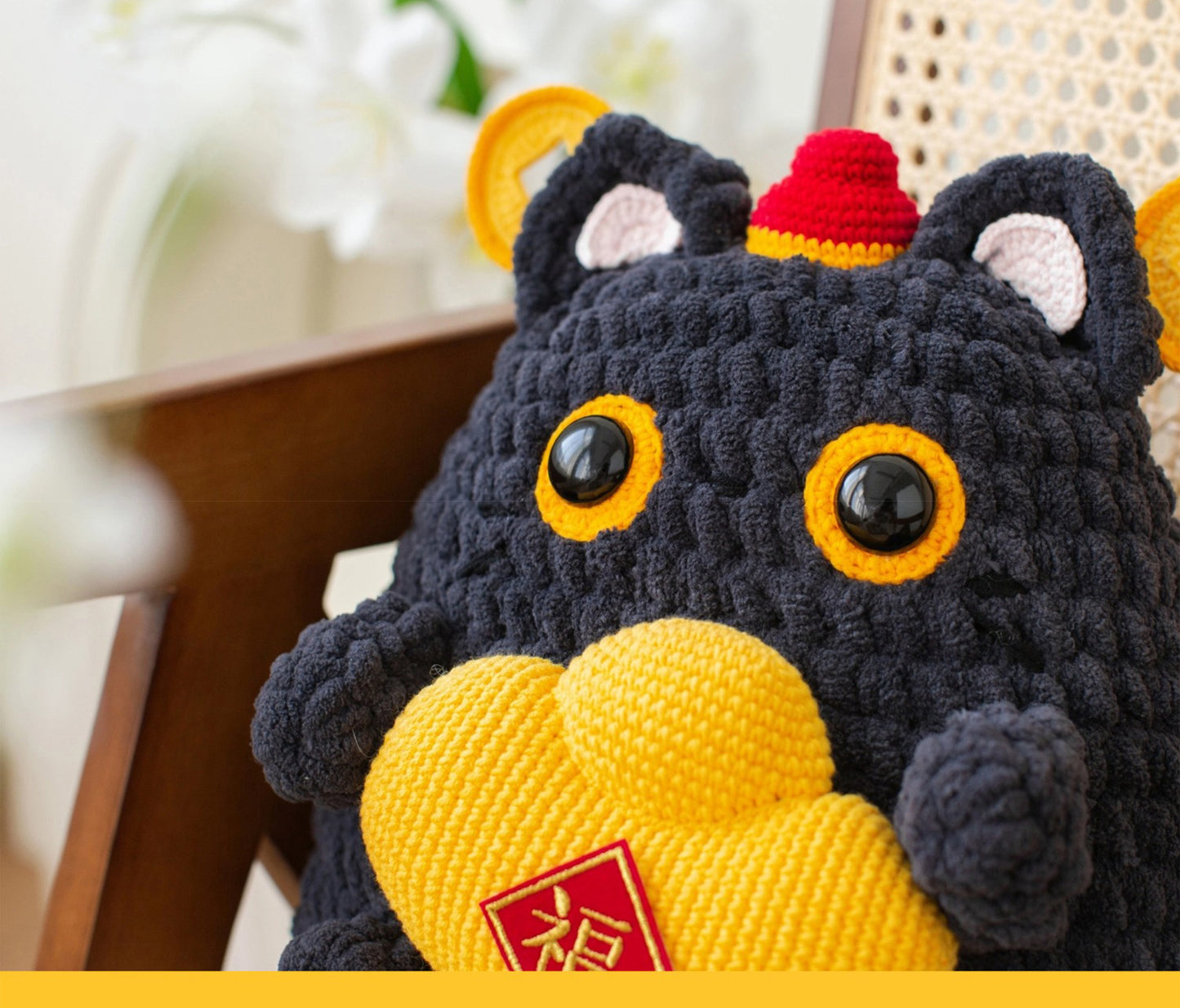 Money Cat Pillow Crochet Pattern