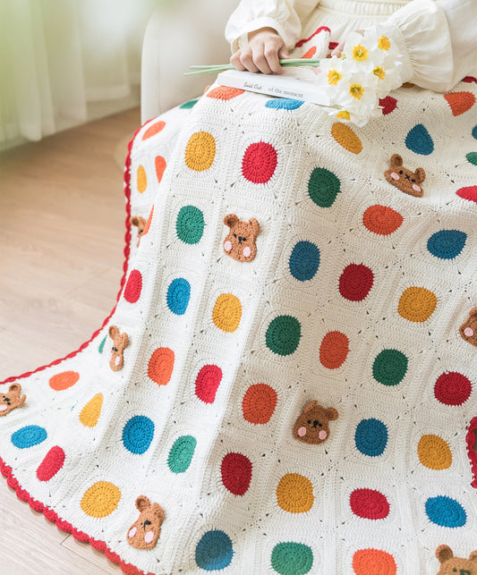 Polka Dot Bear Blanket Crochet Pattern