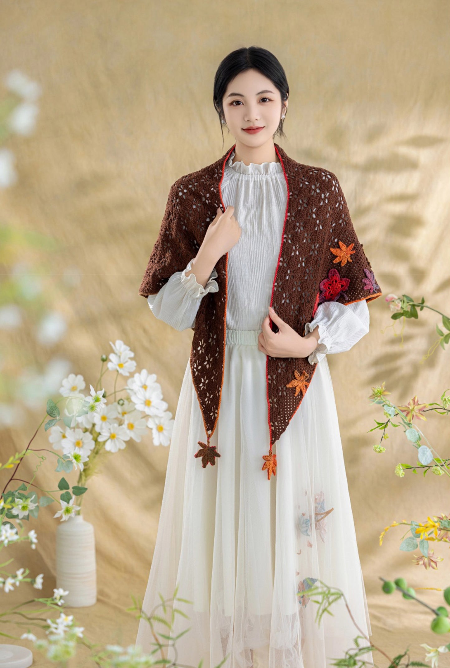 Maple Leaf Shawl Crochet Kit