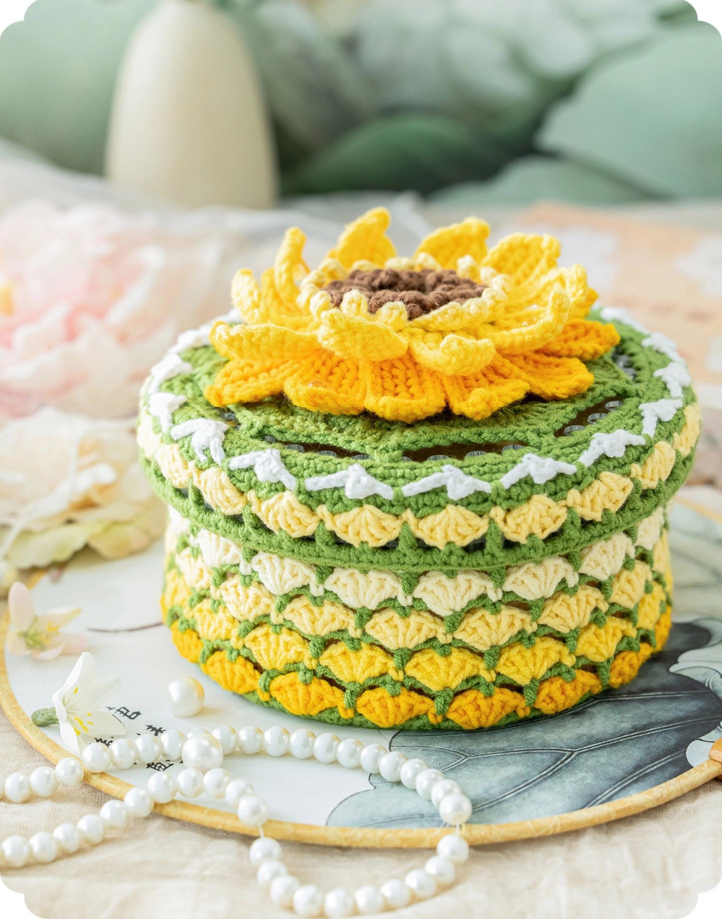 Floral Prosperity Storage Box Crochet Kit