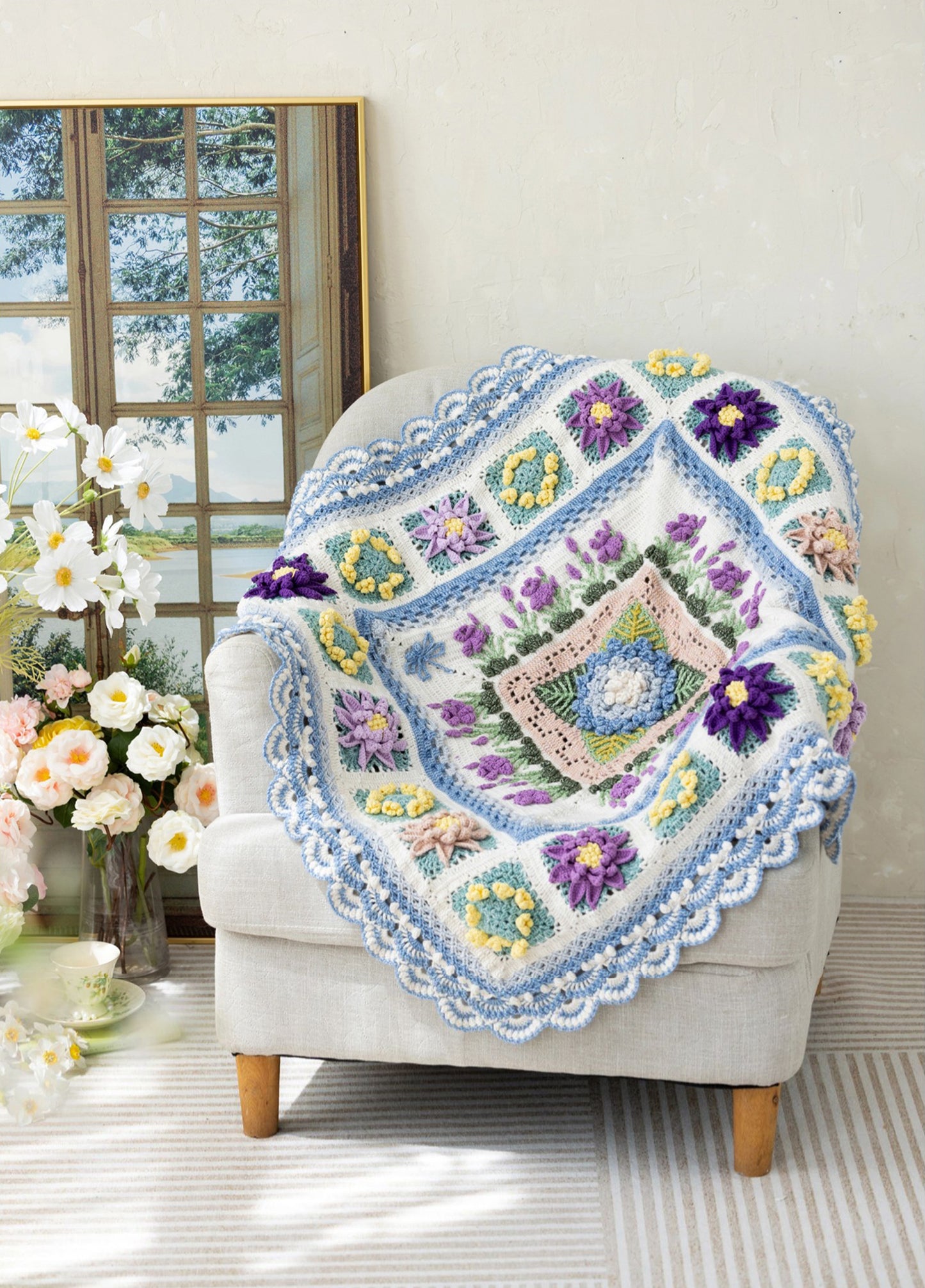 Summer Garden Blanket Crochet Yarn Kit