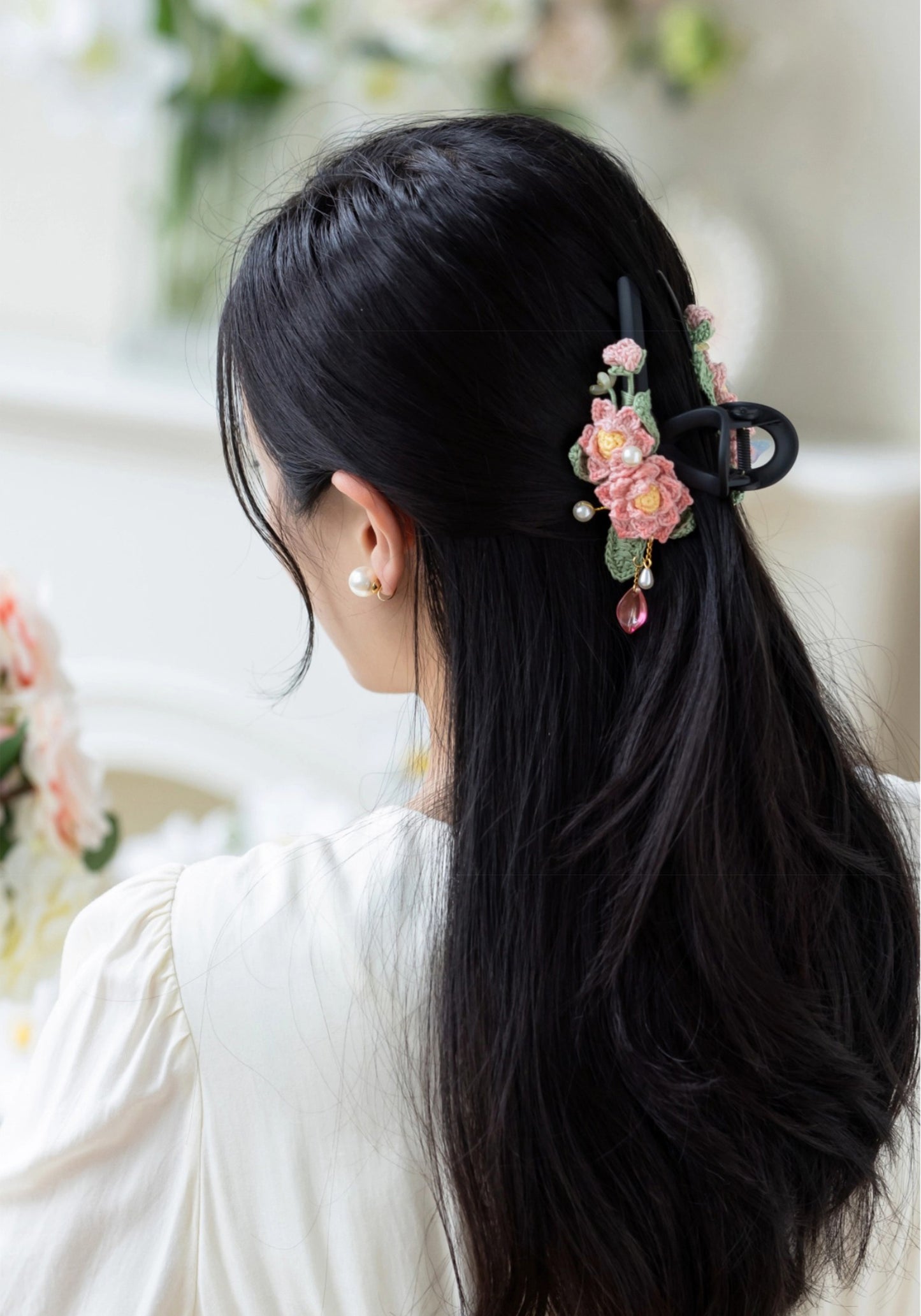 Flower Morning Hairclip Crochet Yarn Kit