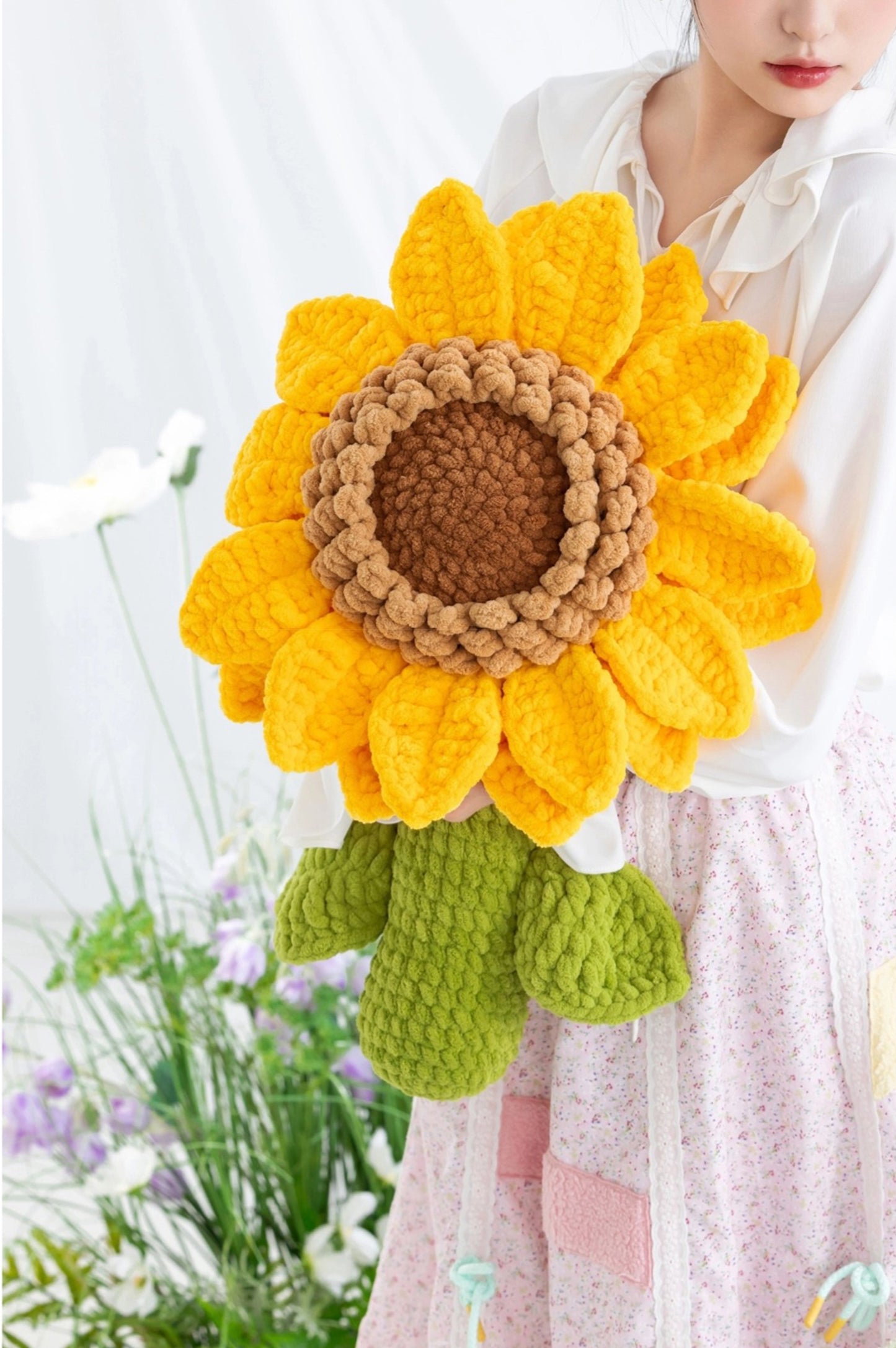 Flower Pillow Crochet Yarn Kit