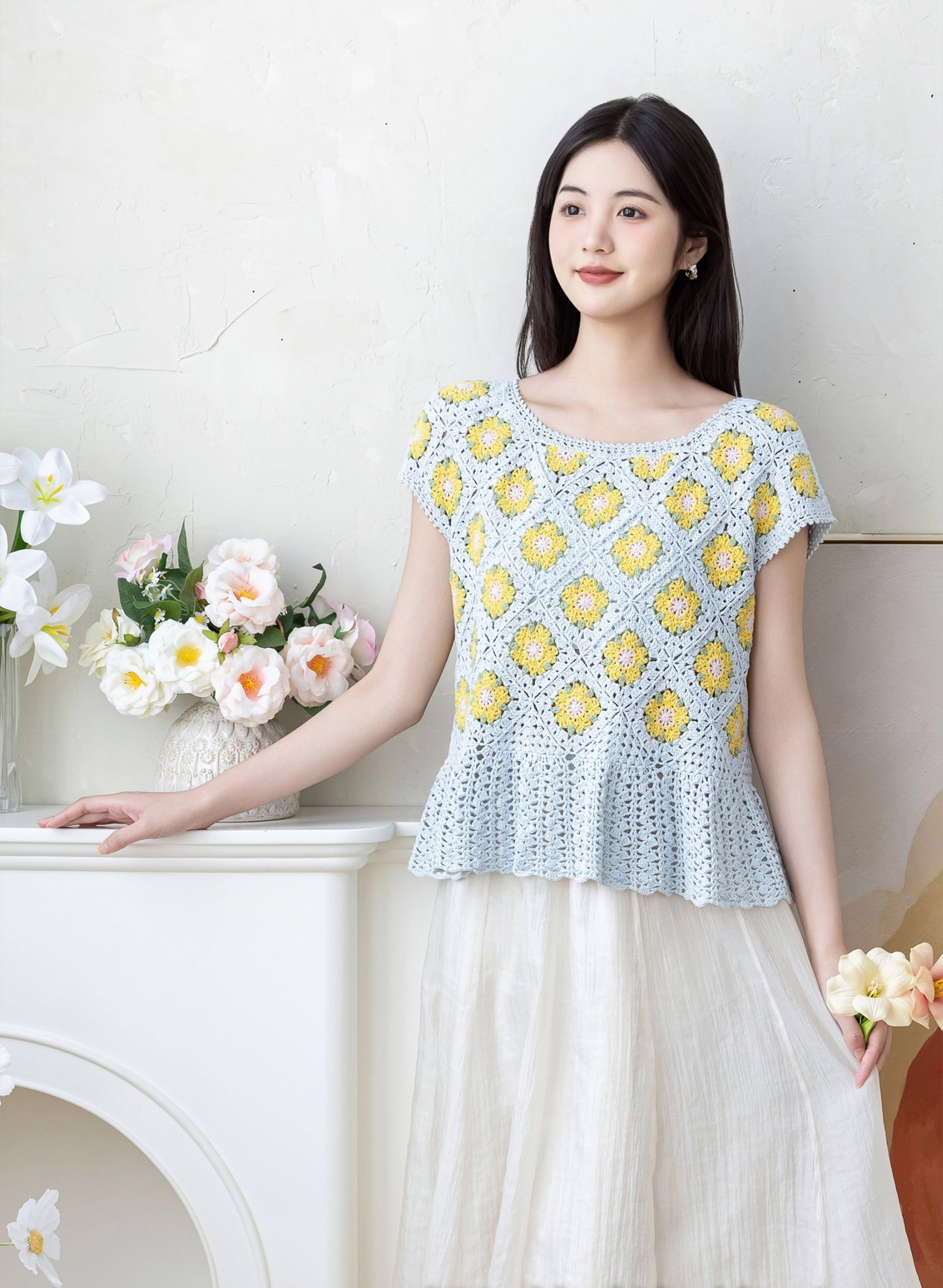 Cherry Blossom Top Crochet Yarn Kit