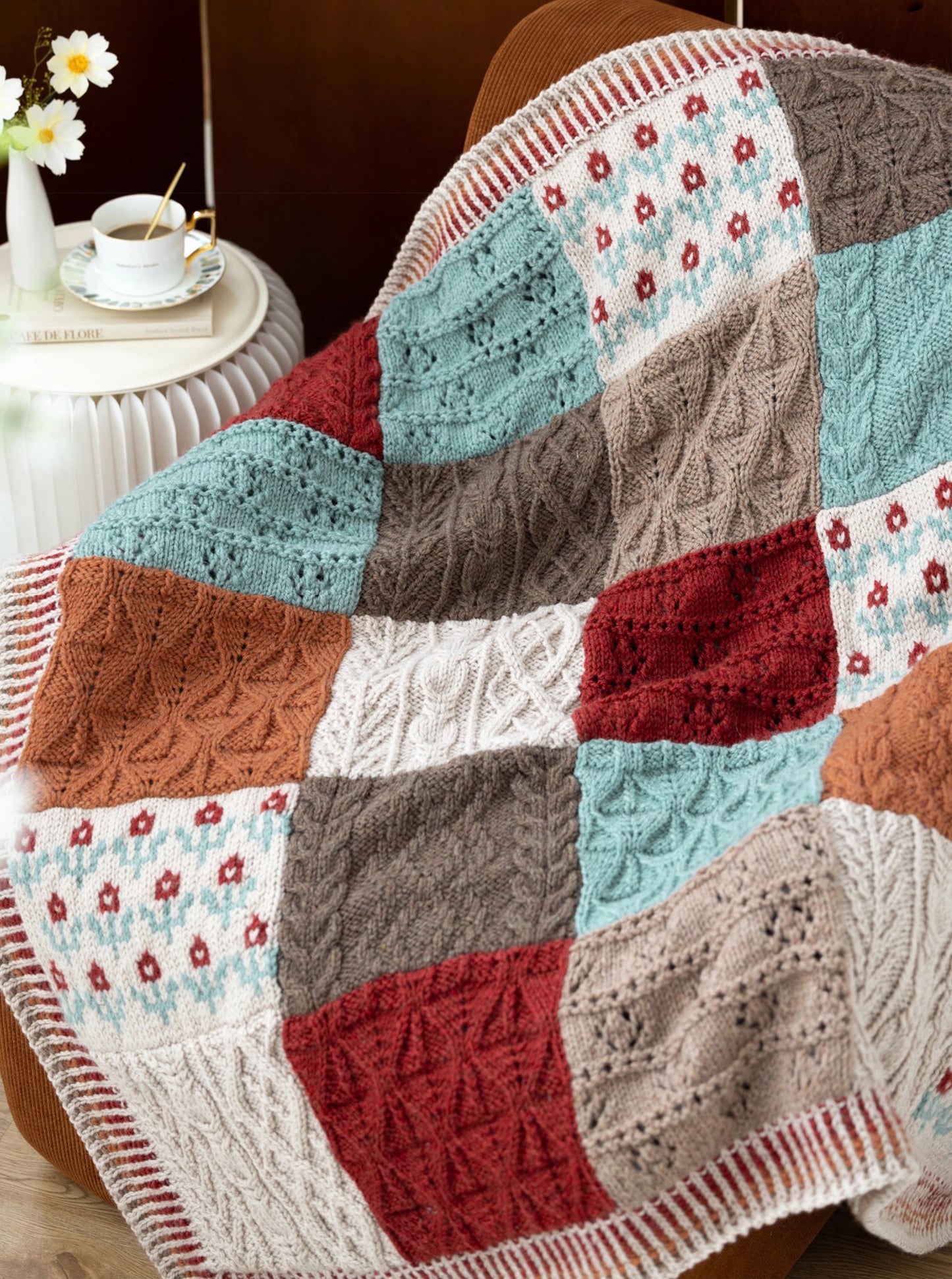 Meadow Patchwork Blanket Knit Yarn Kit