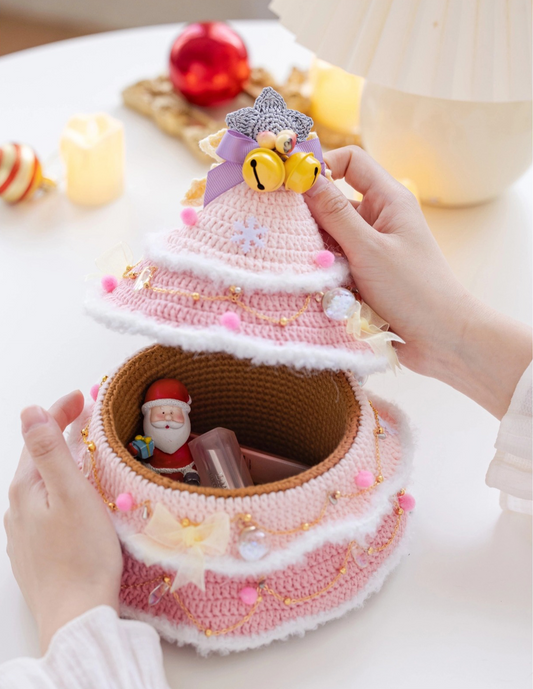 Christmas Tree Storage Box Crochet Yarn Kit | Susan's Family
