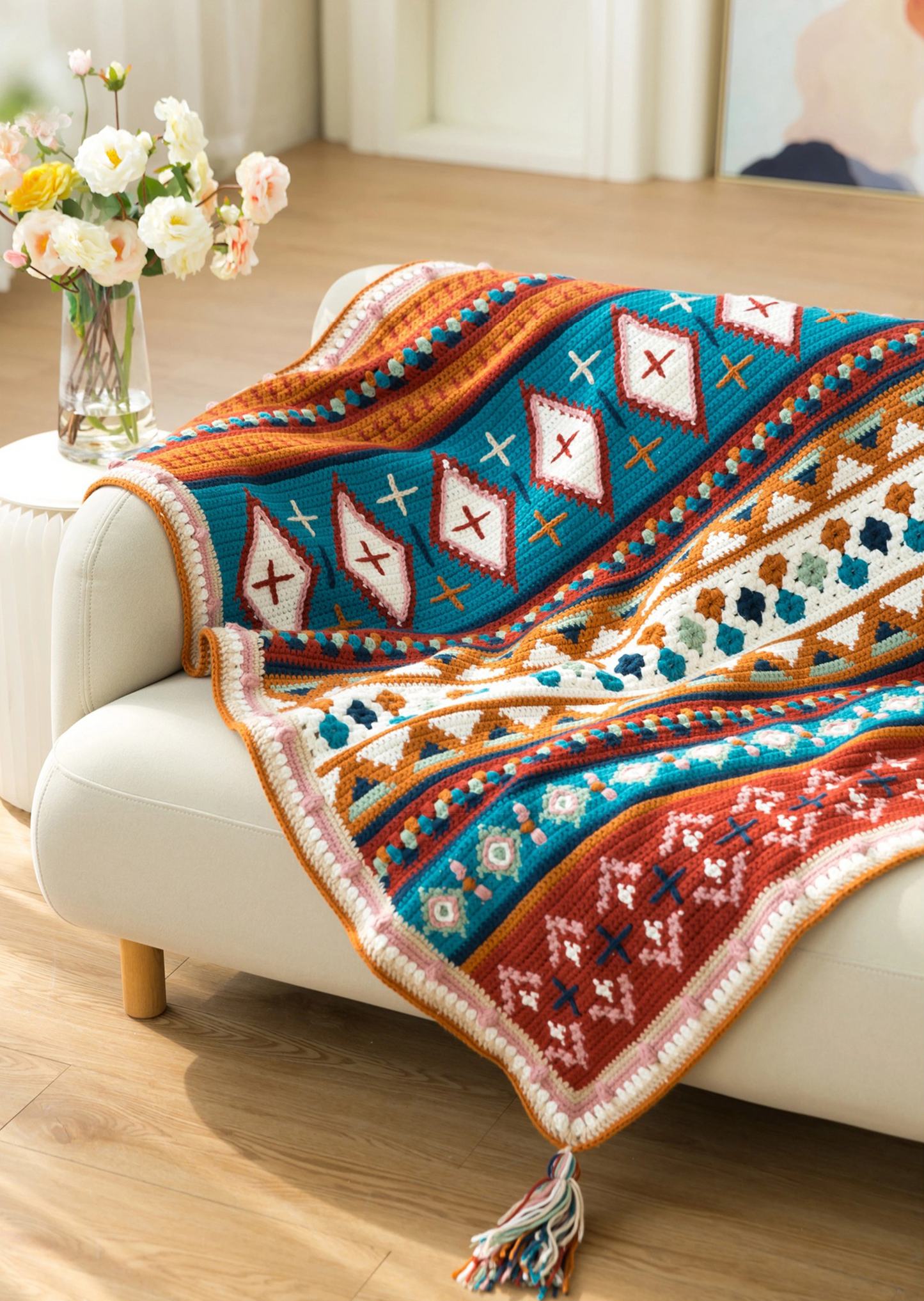 Palazi Intarsia Blanket Crochet Yarn Kit
