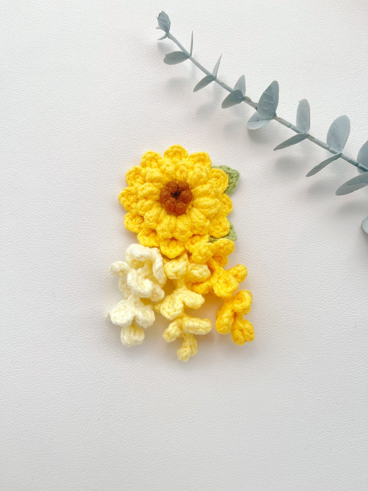 Sunflower Wisteria Hairclip/Hairtie Crochet Yarn Pack