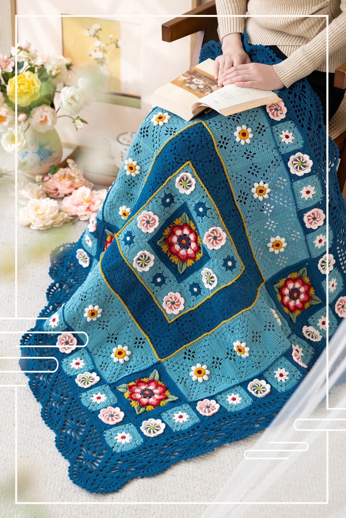Fullness Flower Blanket Crochet Kit