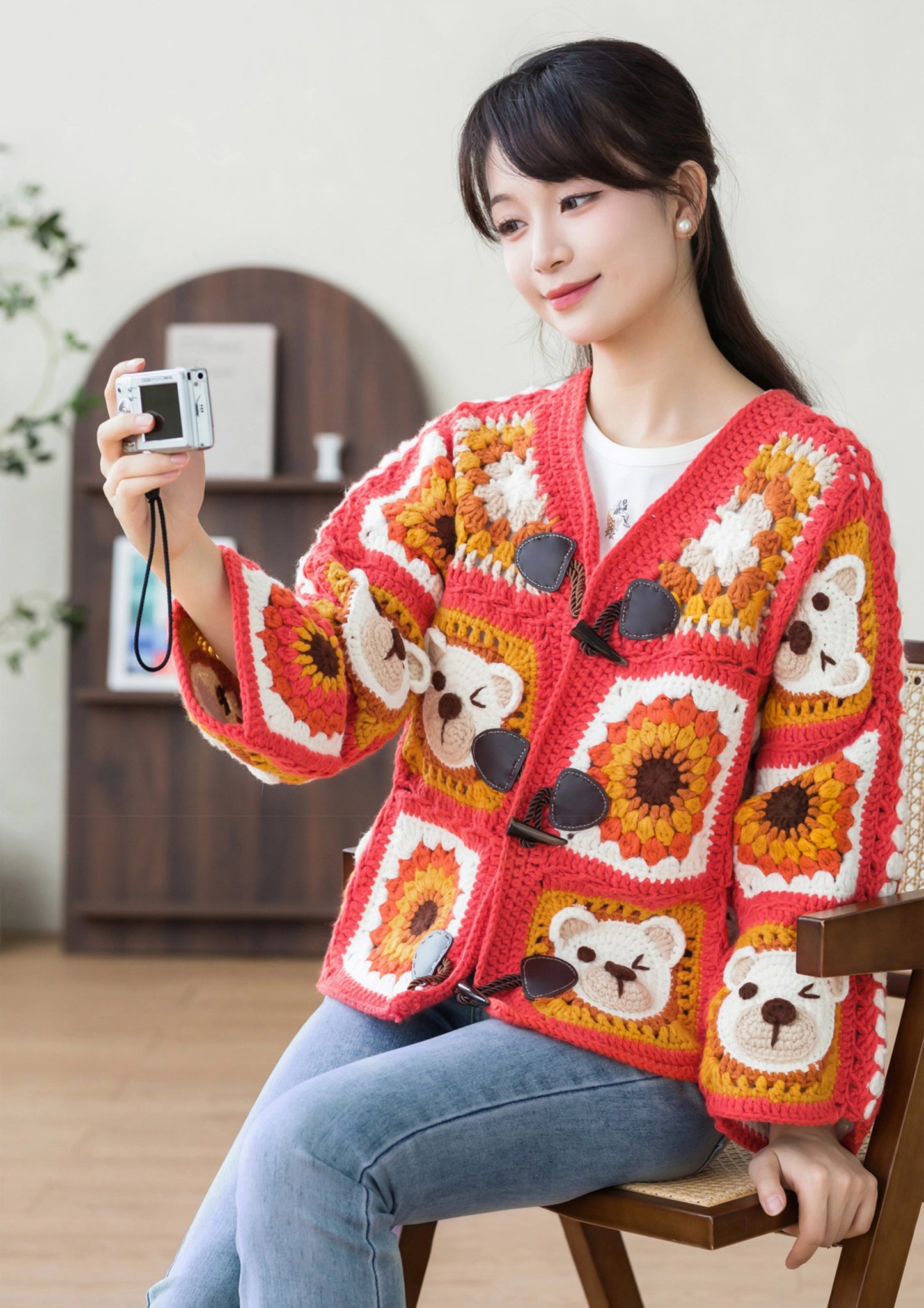 Sunflower Bear Cardigan Crochet Pattern