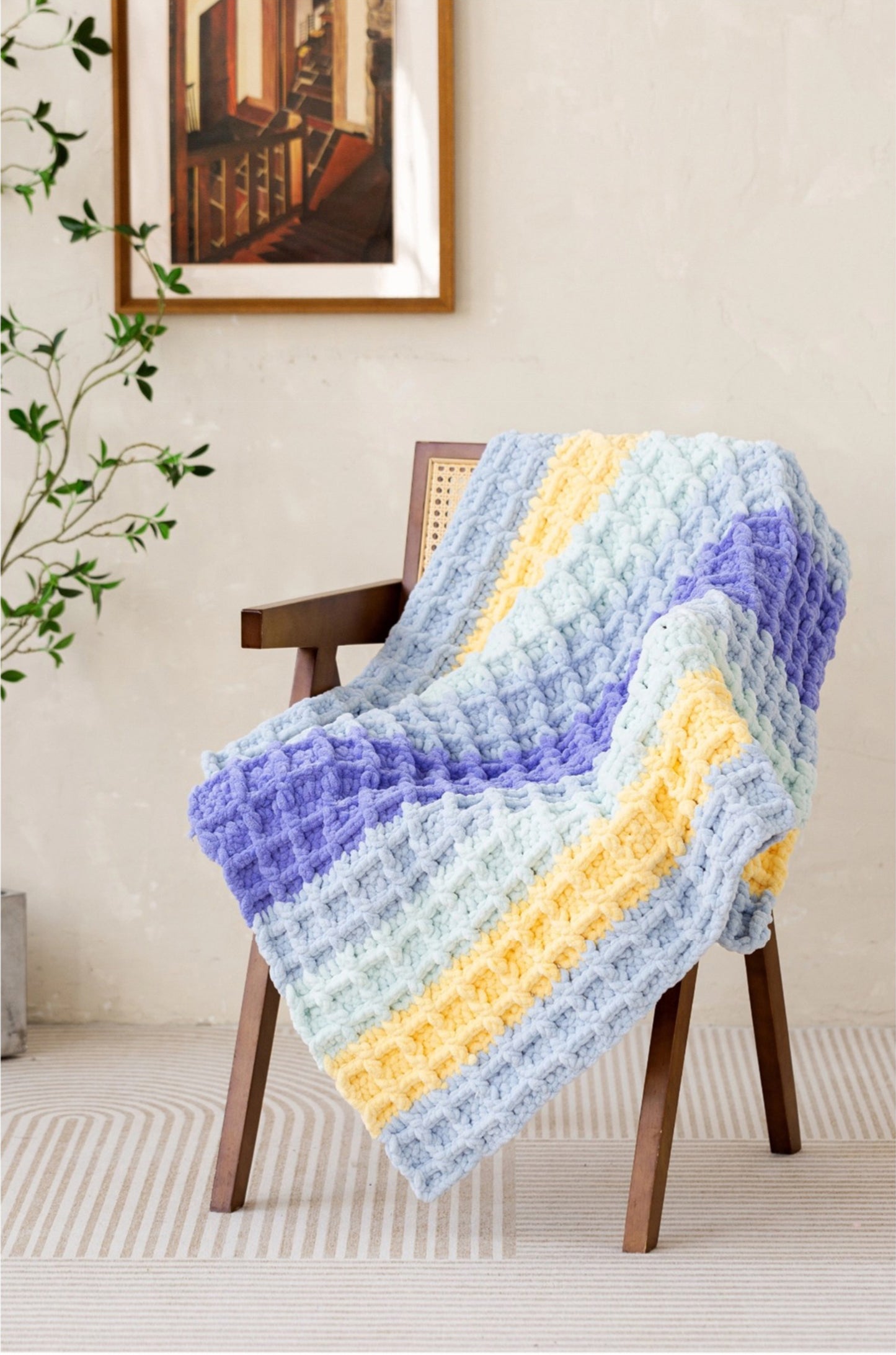 Waffle Blanket Crochet Pattern