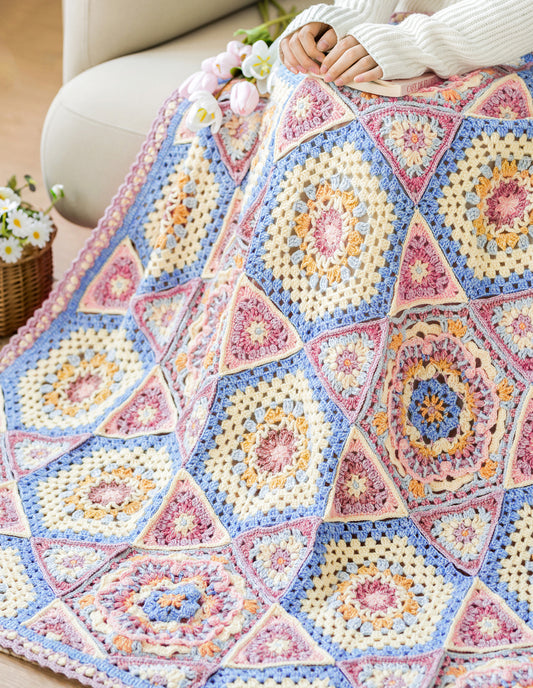 Luminous Flora Blanket Crochet Yarn Kit