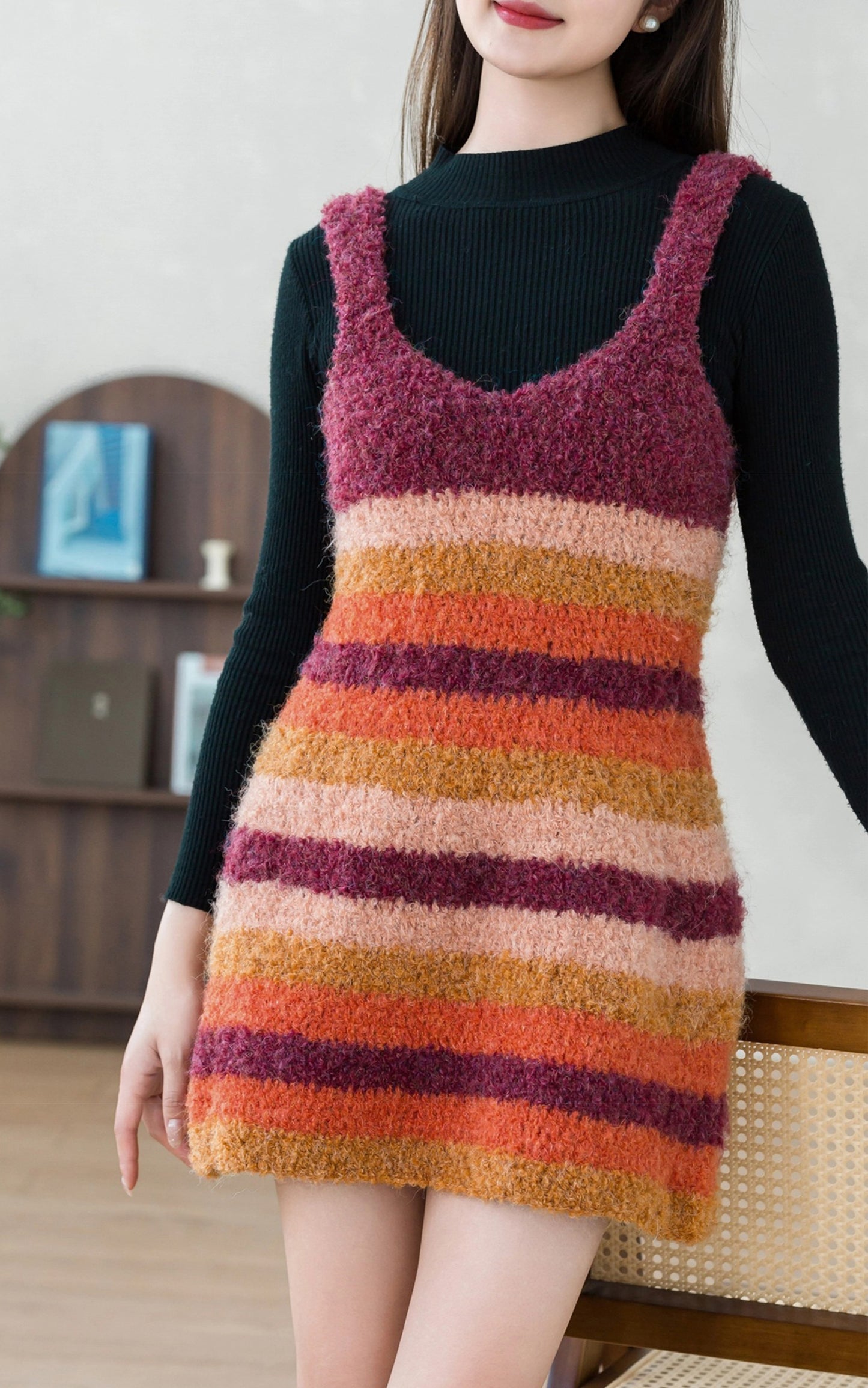 Retro Color-block Dress Crochet Pattern