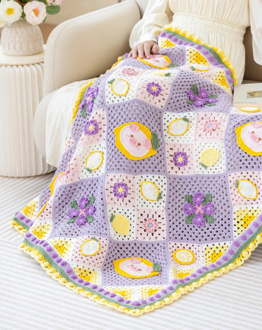 Fruit Patchwork Blanket Crochet Yarn Kit