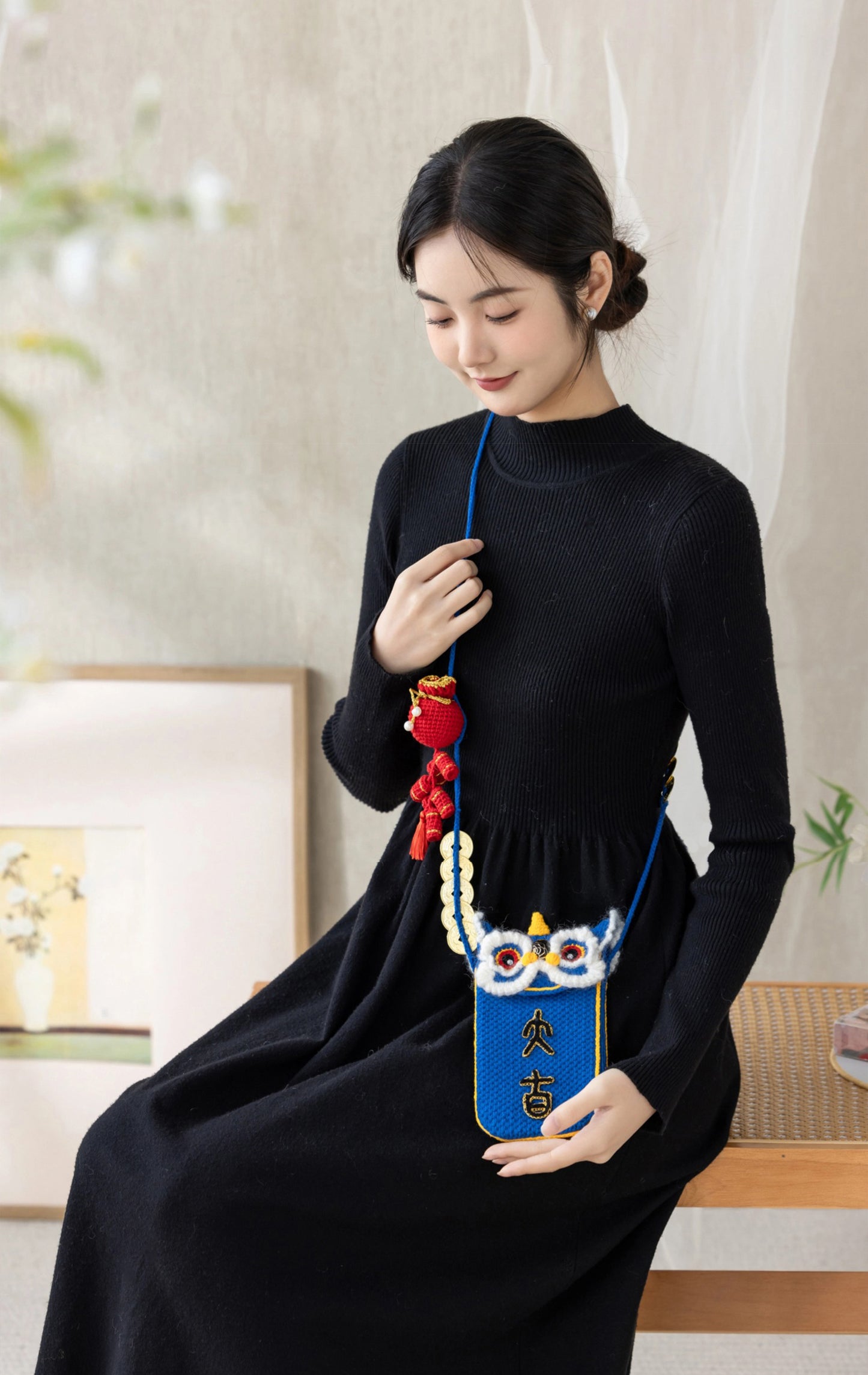 Dancing Lion Crossbody Bag Crochet Pattern