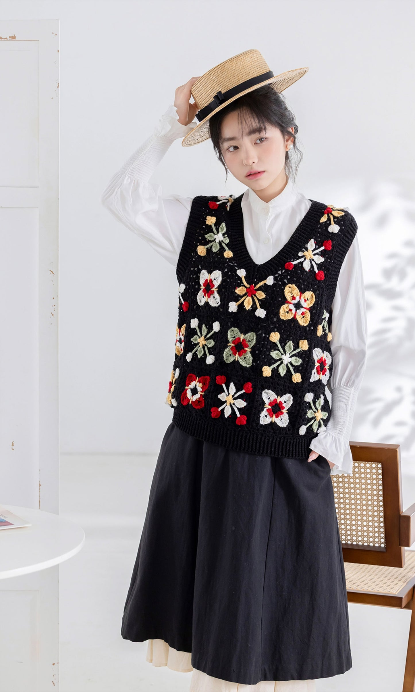 Windmill Motif Vest Crochet Kit