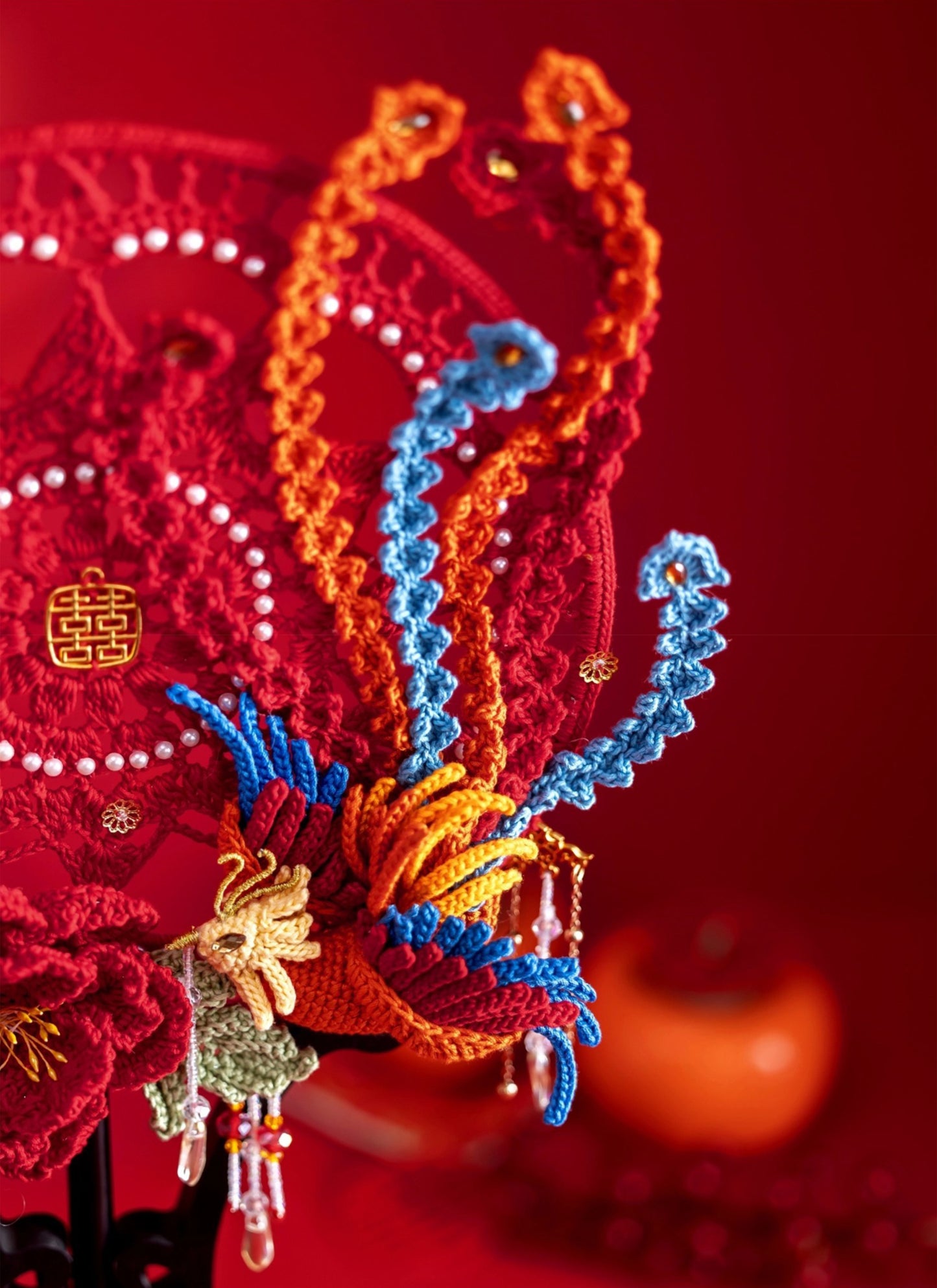 Phoenix and Peony Wedding Fan Crochet Kit