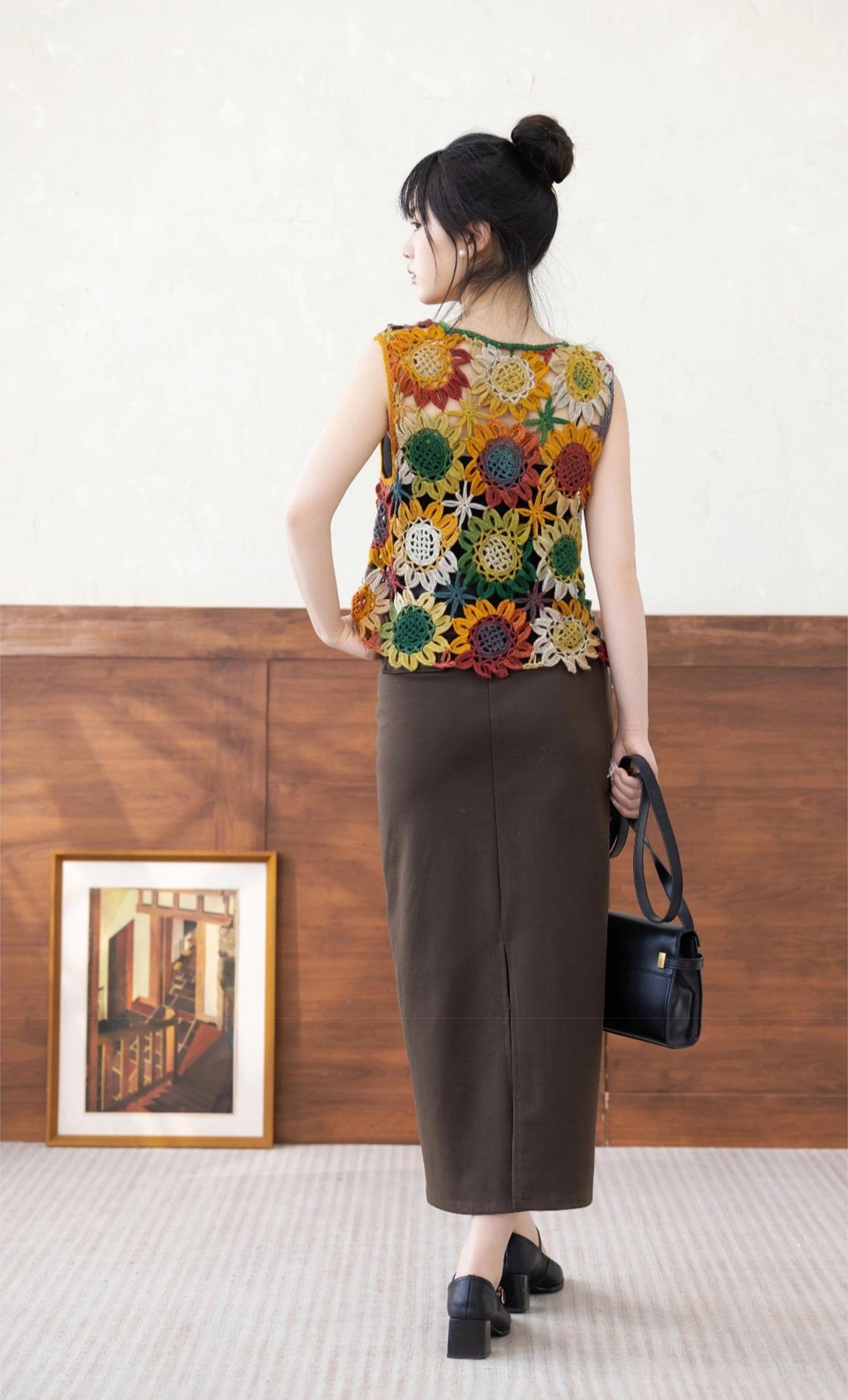 Sunflower Motif Top Crochet Pattern