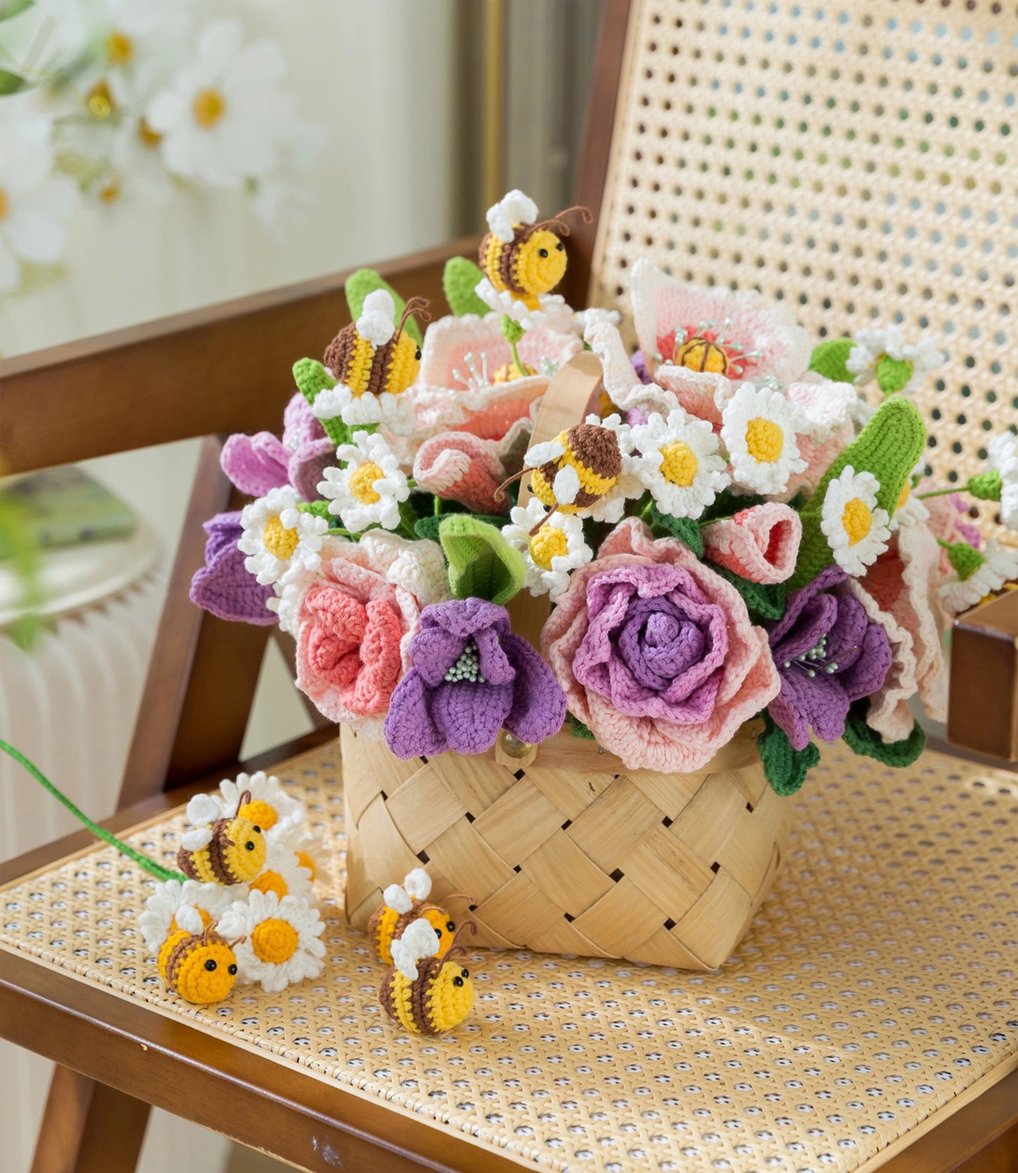 Courtyard Small Flower Basket Crochet Yarn Kit