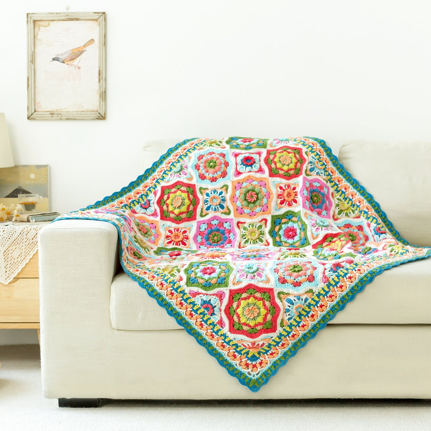 Morocco Zellige Patchwork Blanket Crochet Yarn Kit | Susan's Family