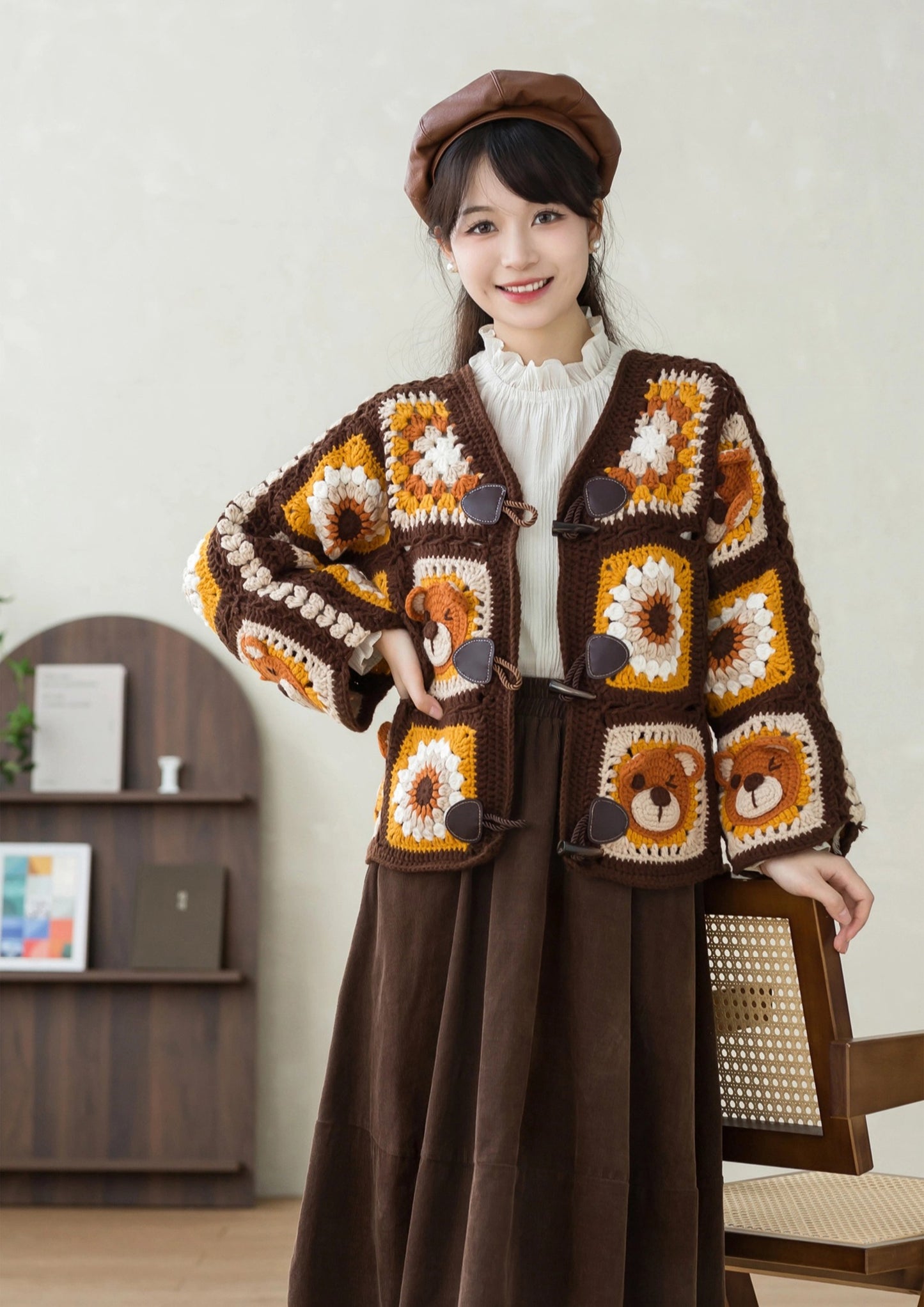 Sunflower Bear Cardigan Crochet Pattern