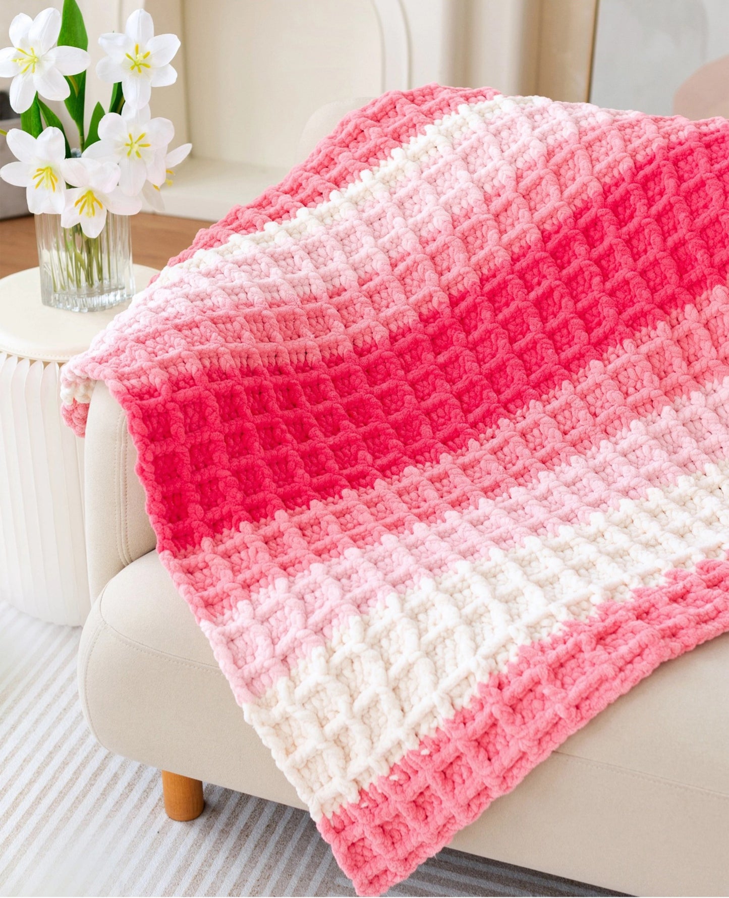 Waffle Blanket Crochet Pattern
