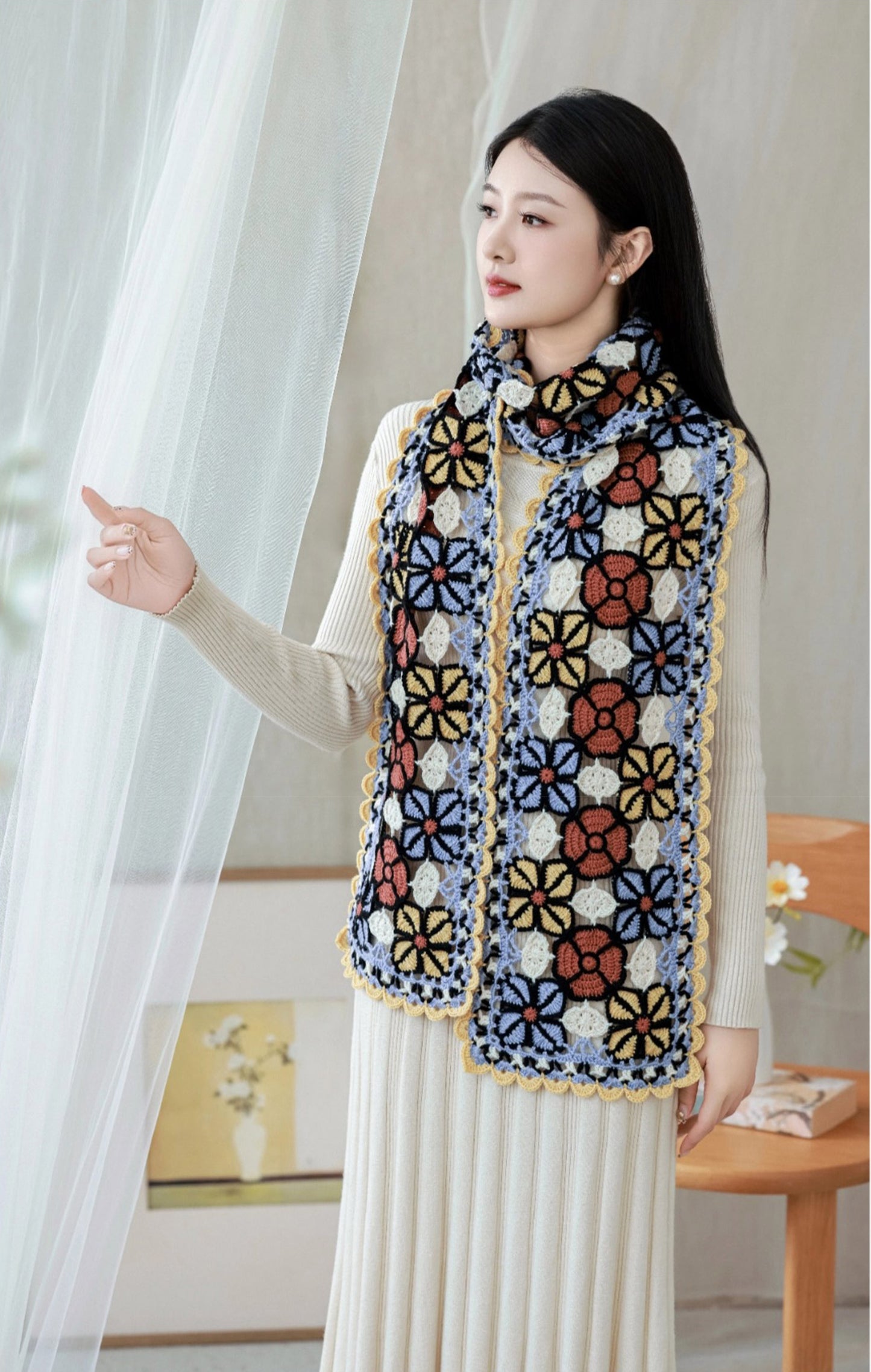 Stained Glass Scarf Crochet Pattern