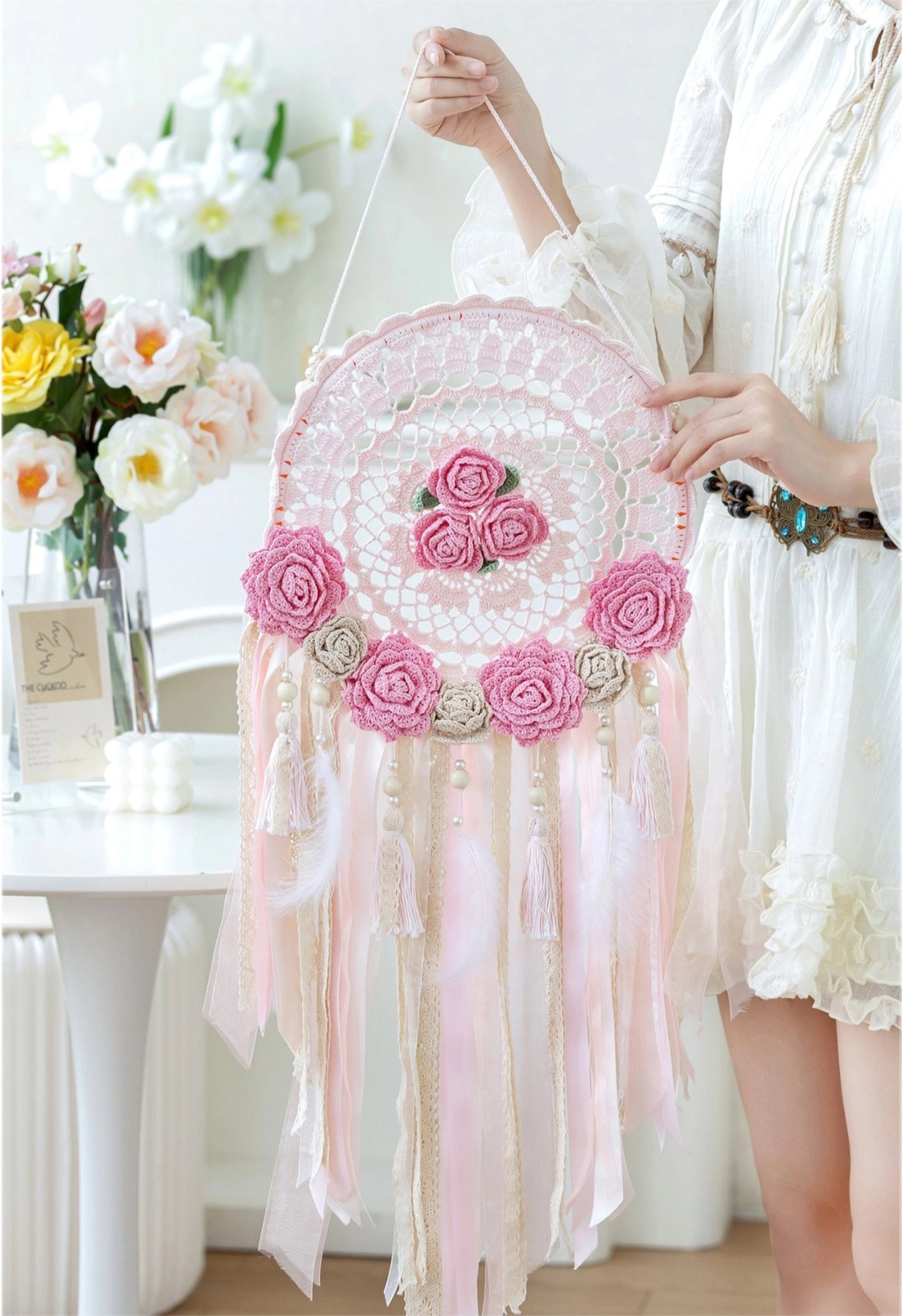 Rose Dreamcatcher Crochet Pattern