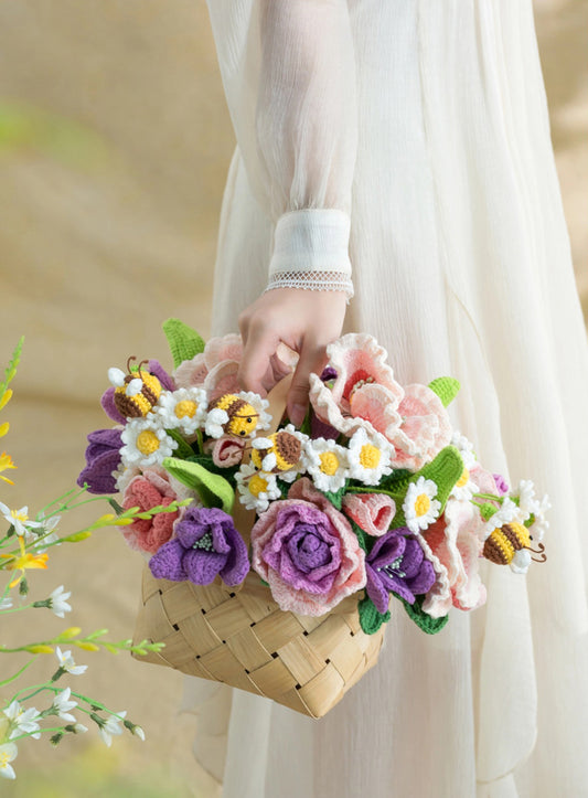 Courtyard Small Flower Basket Crochet Yarn Kit