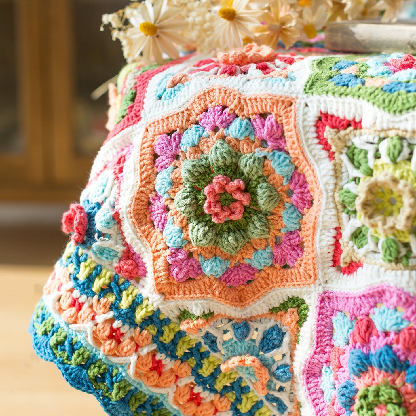 Morocco Zellige Patchwork Blanket Crochet Yarn Kit | Susan's Family