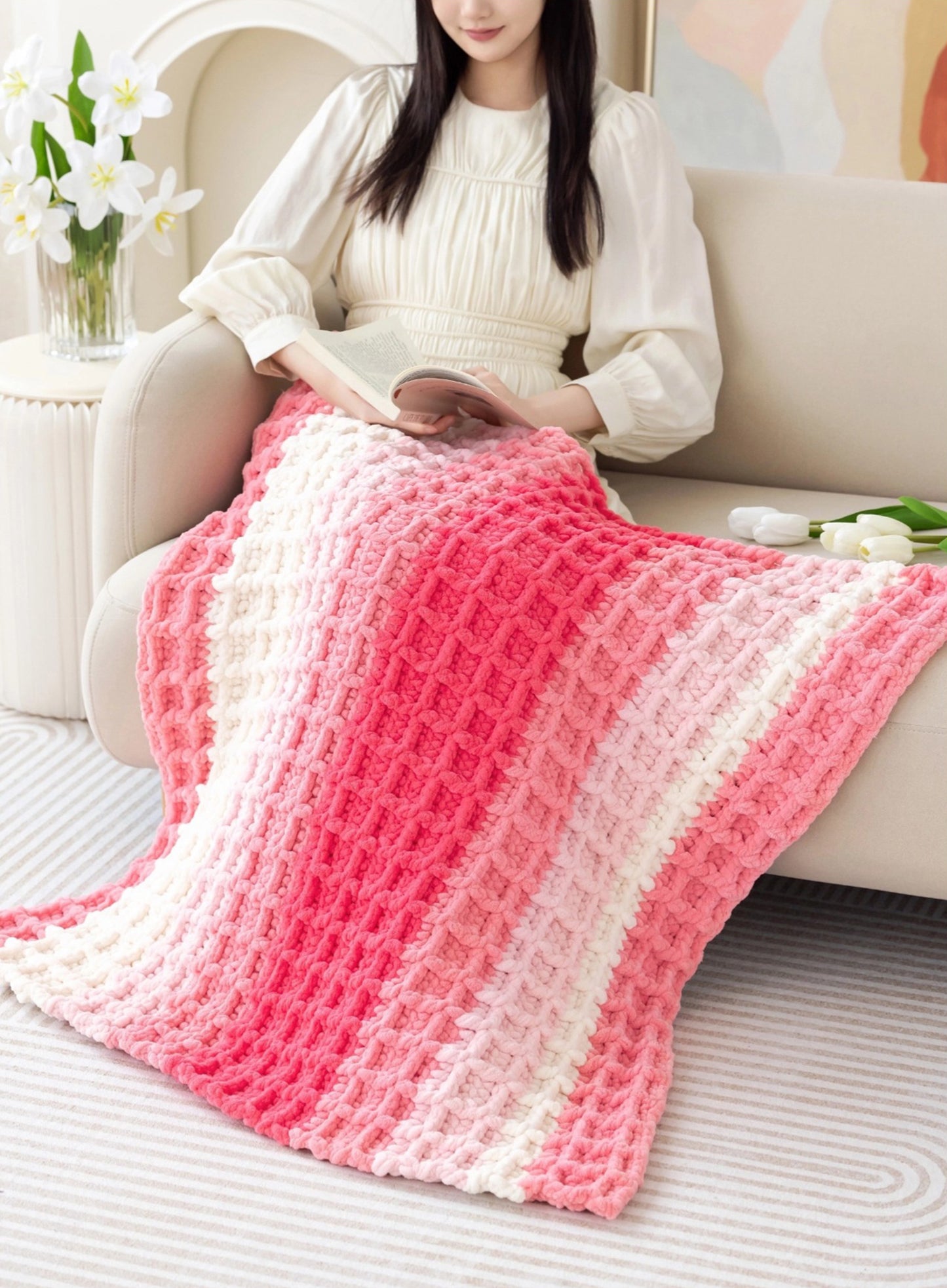 Waffle Blanket Crochet Pattern