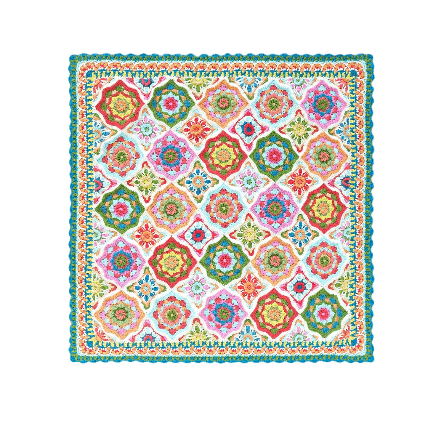 Morocco Zellige Patchwork Blanket Crochet Yarn Kit | Susan's Family