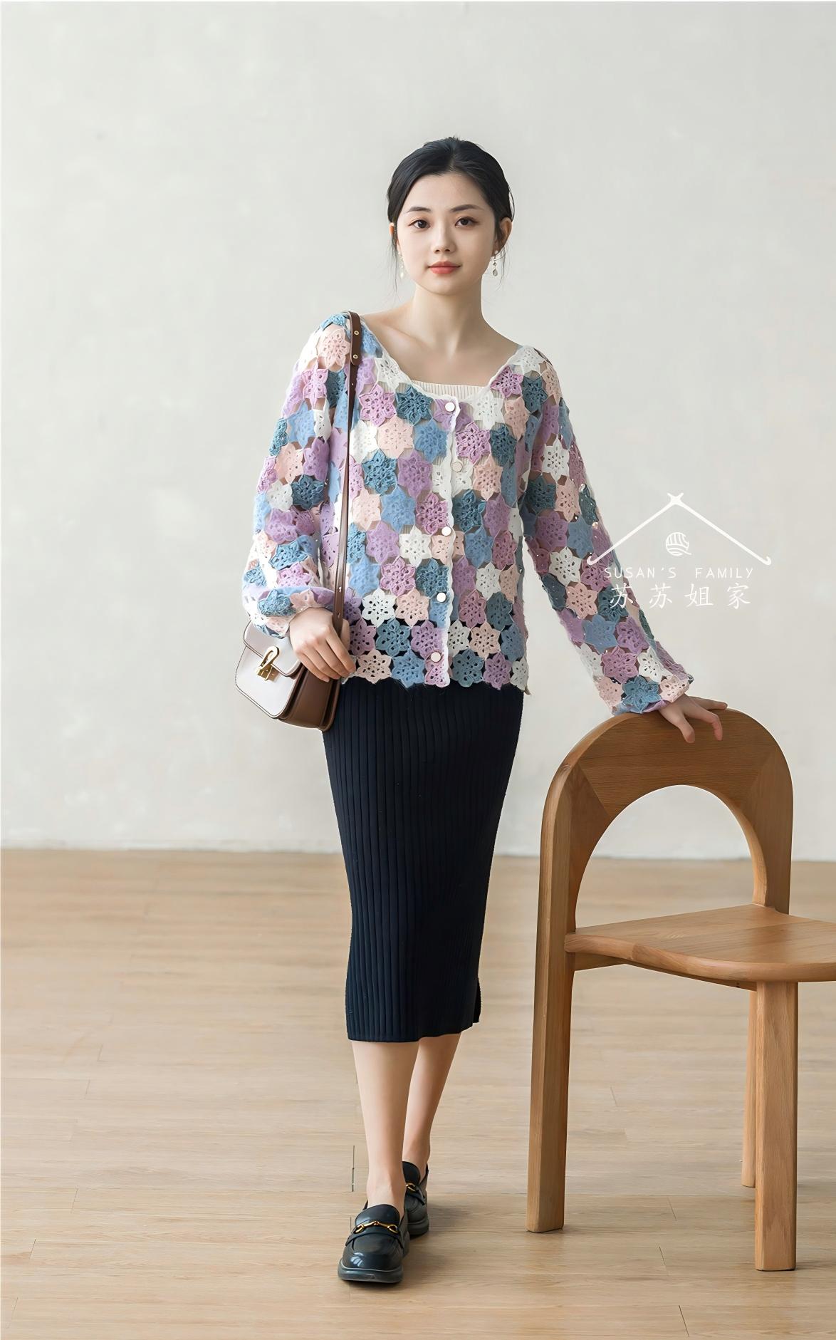 Floral Patchwork Cardigan Crochet Pattern