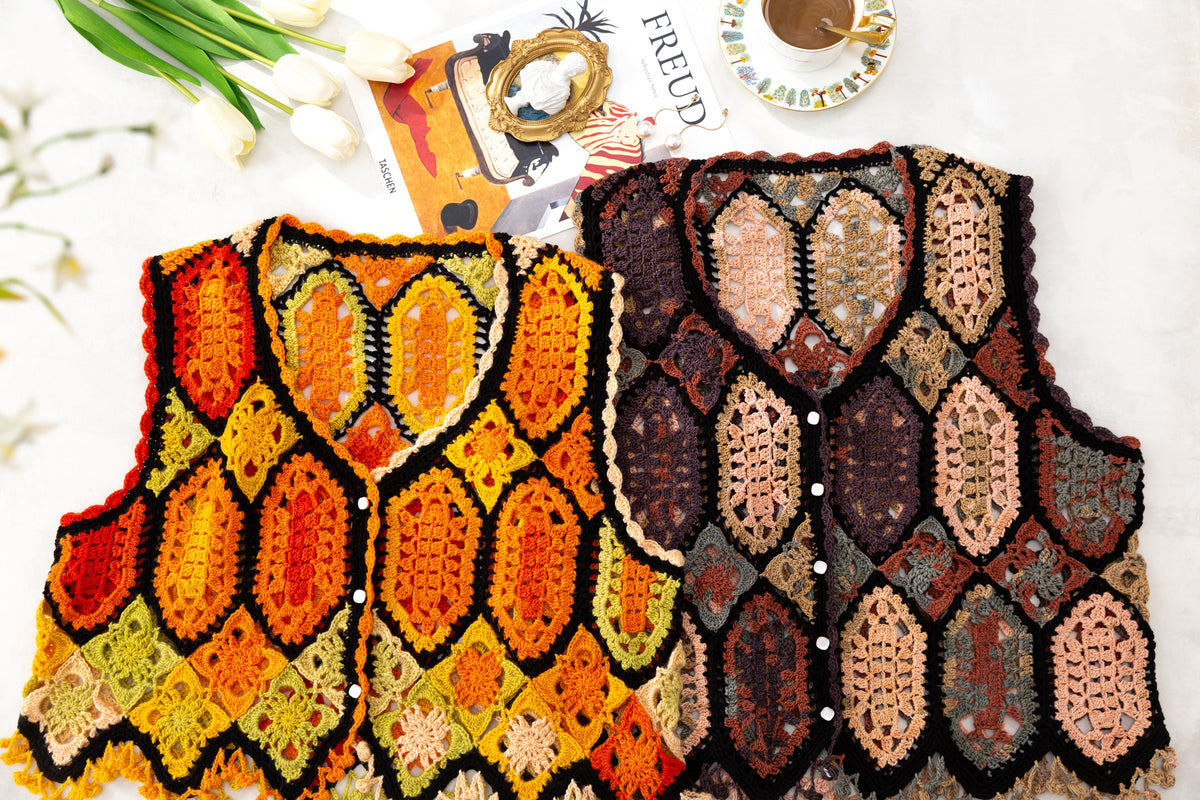Shaded Patch Vest Crochet Kit