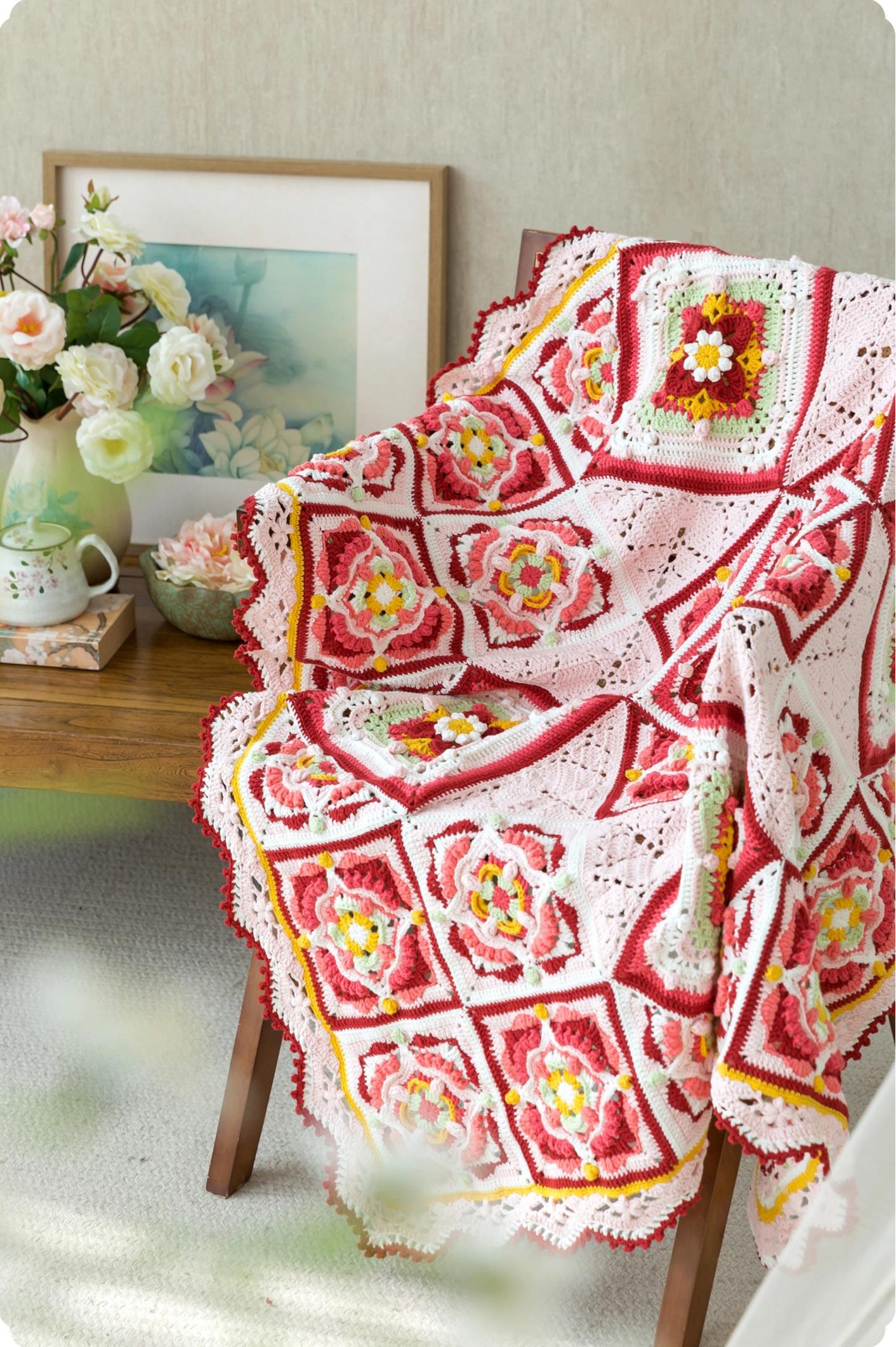 Fortune Bloom Blanket Crochet Yarn Kit