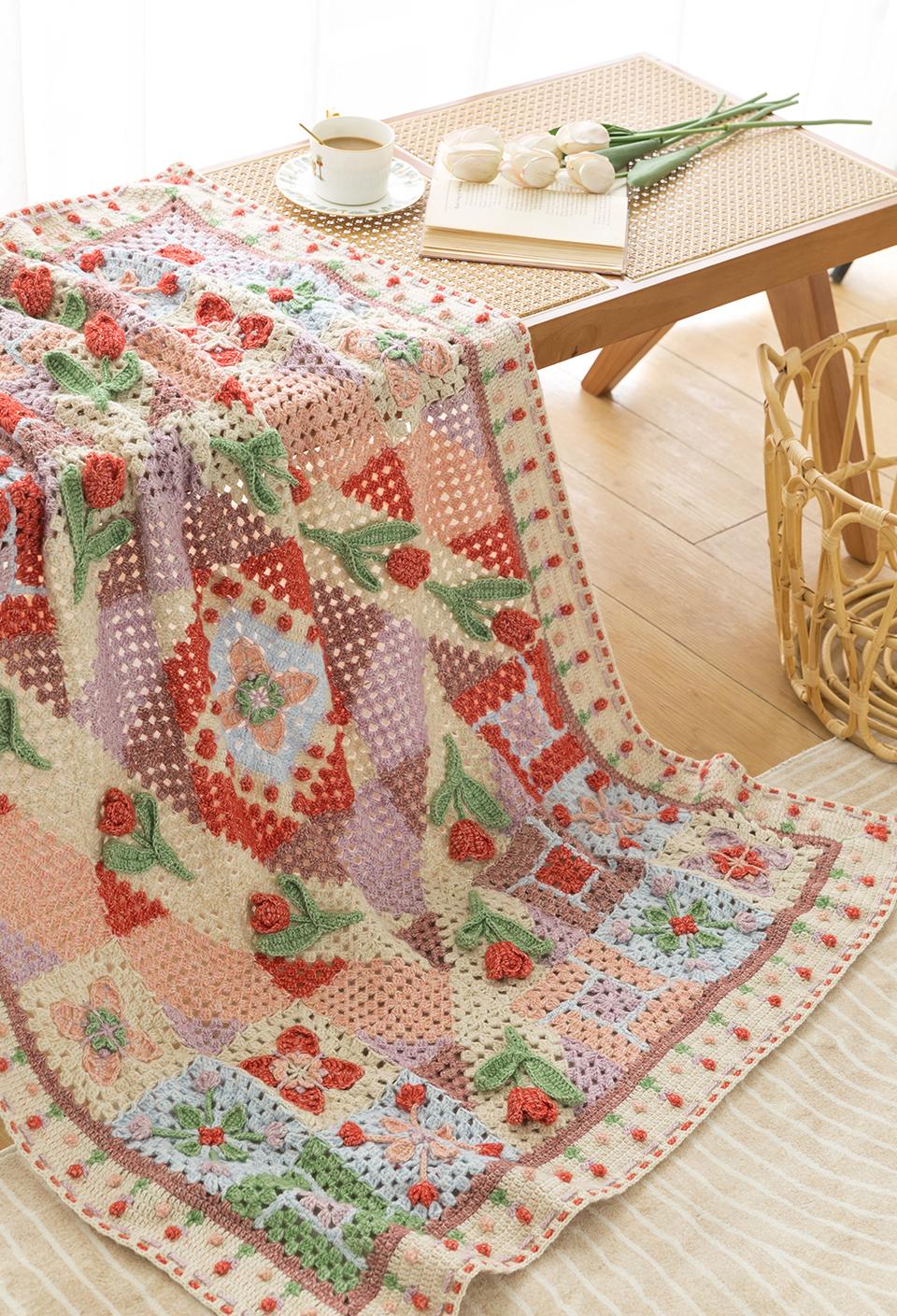 Tulip and Windmill Blanket Crochet Digital Pattern