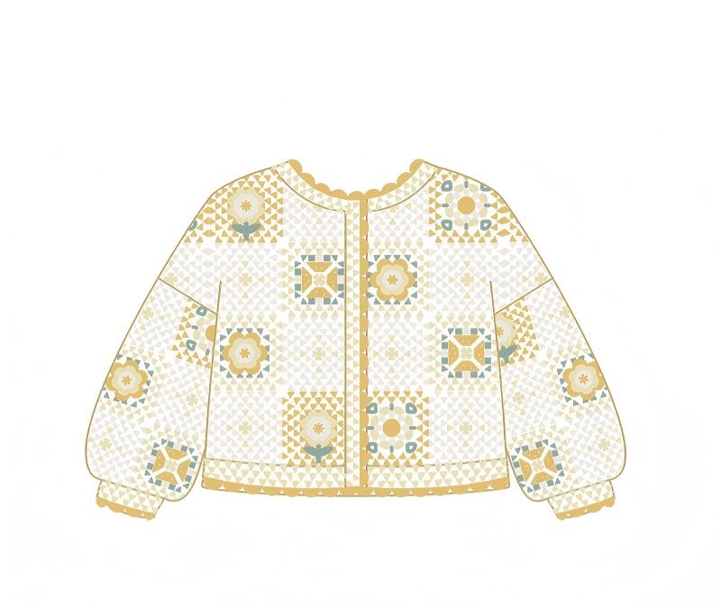 Doman Motif Patchwork Jacket Crochet Kit