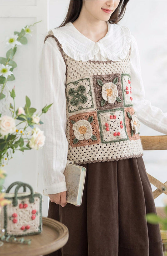 Clear Floral Vest Crochet Kit