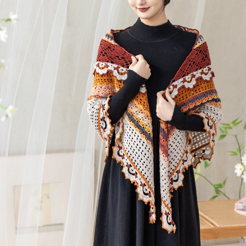 Lotus Brocade Shawl Crochet Pattern