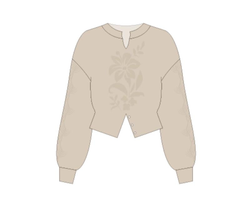 Flower Shadow Split Blouse Knit Kit