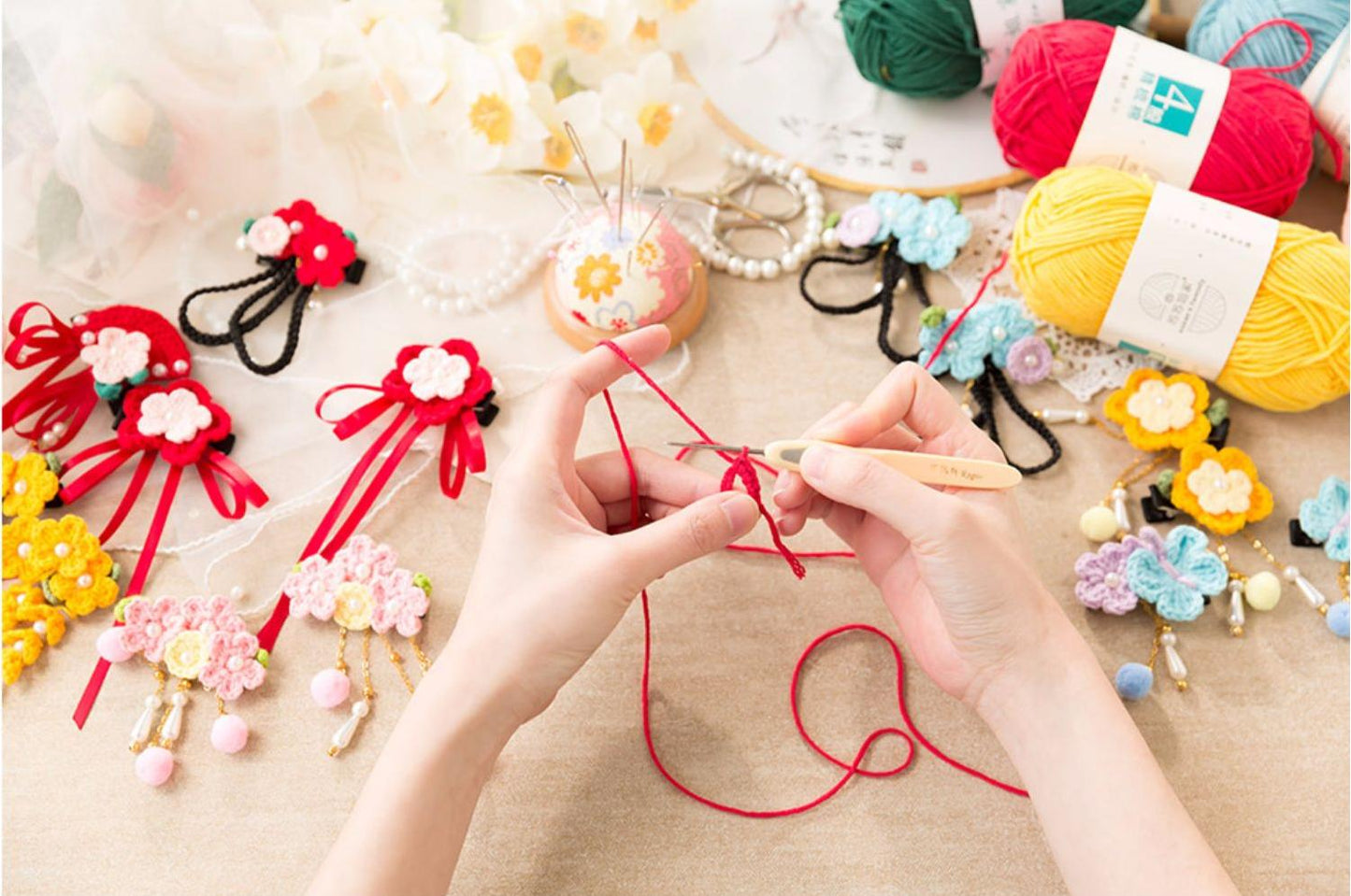 Blossom Hair Accessories Crochet Pattern