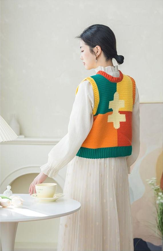 Puzzle Vest Crochet Yarn Kit