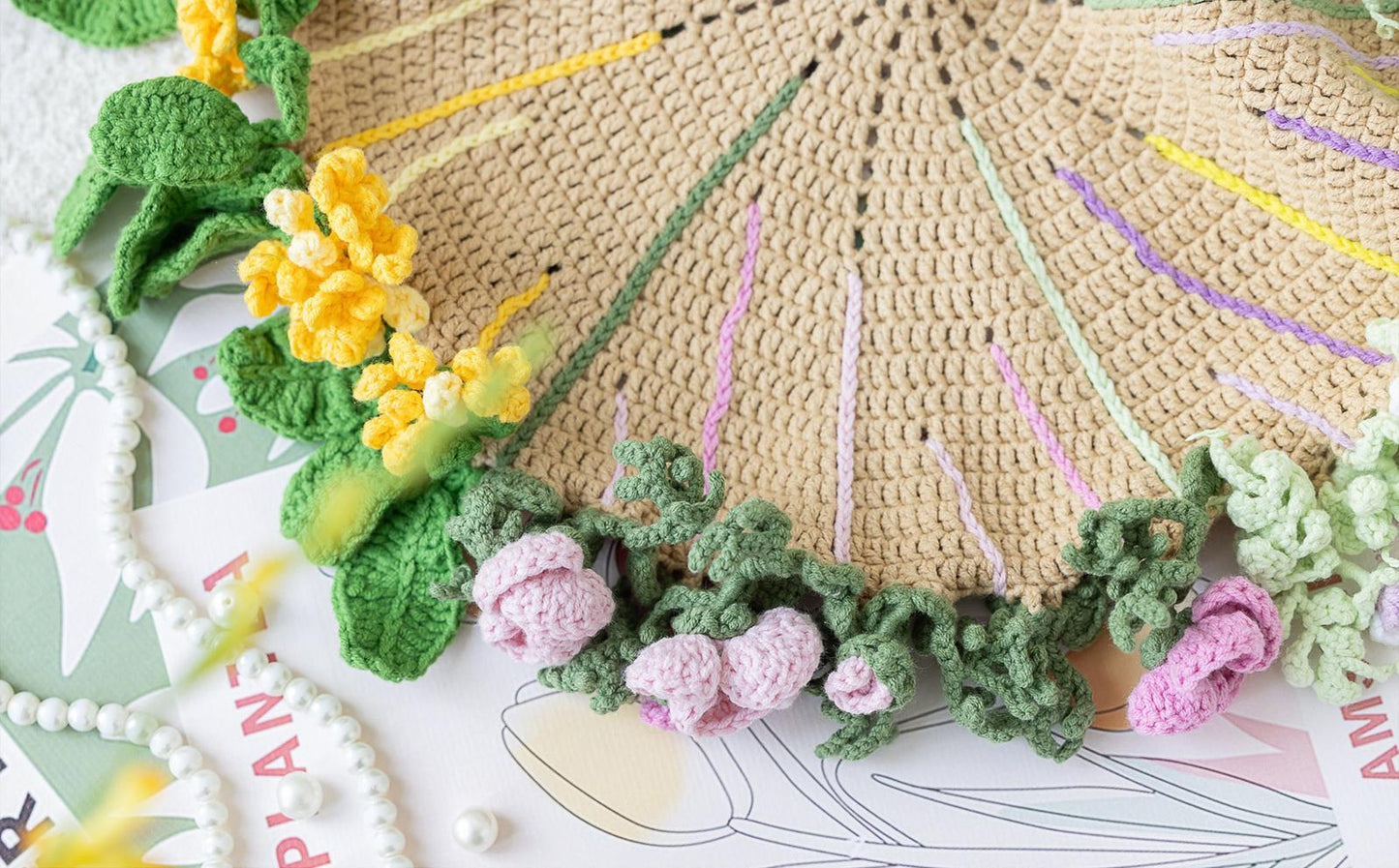 Wildflower Bouquet Blanket Crochet Yarn Kit