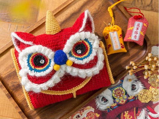 Dancing Lion Pouch Digital Crochet Pattern