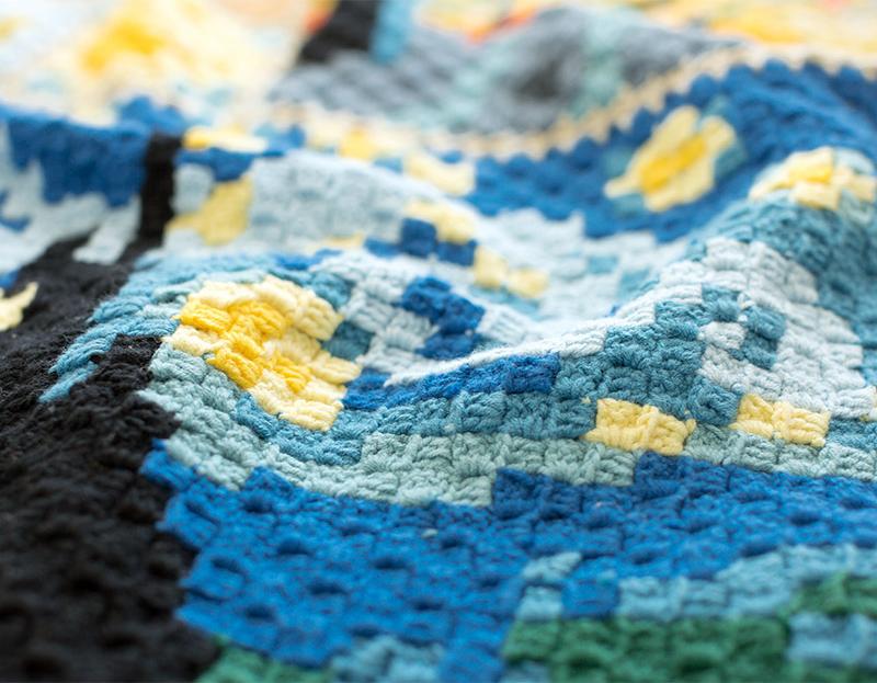 Mondrian Pixel Blanket Crochet Digital Pattern
