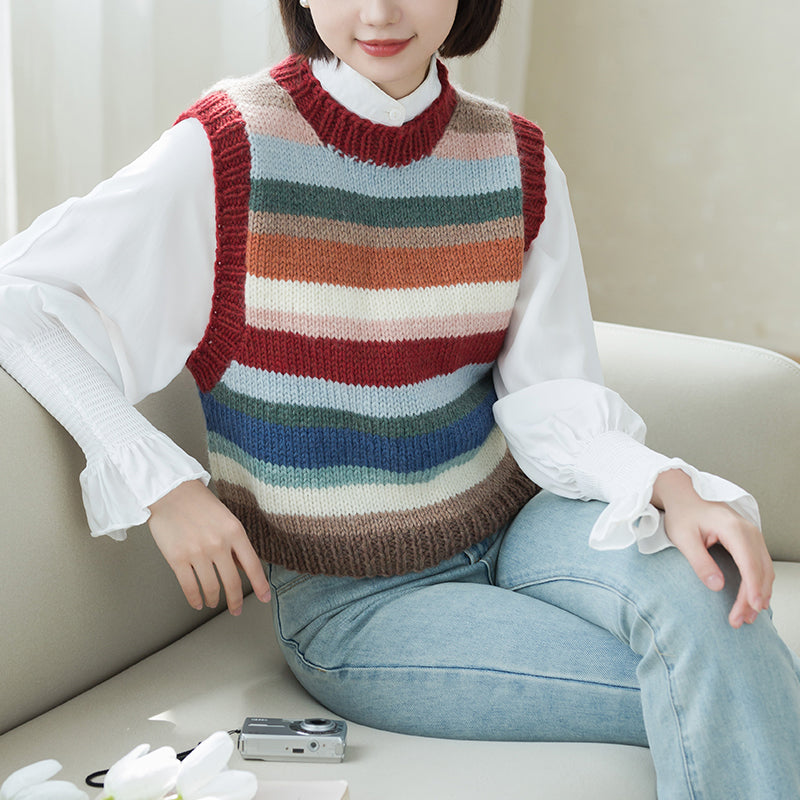 Vintage Stripe Vest Knit Pattern