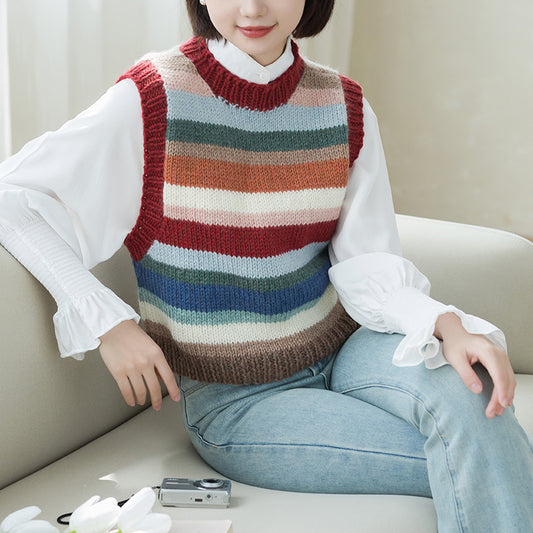 Patron de tricot de gilet à rayures vintage