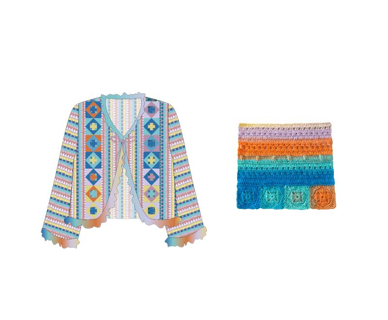 Blossom Season Cardigan Crochet Yarn Kit | Retro Nostalgia Series | Susan's Family